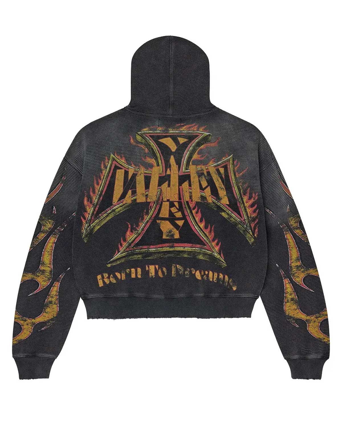 Vale Forever Reborn Waffle Zip Up Hoodie Black Size US S / EU 44-46 / 1 - 2 Thumbnail