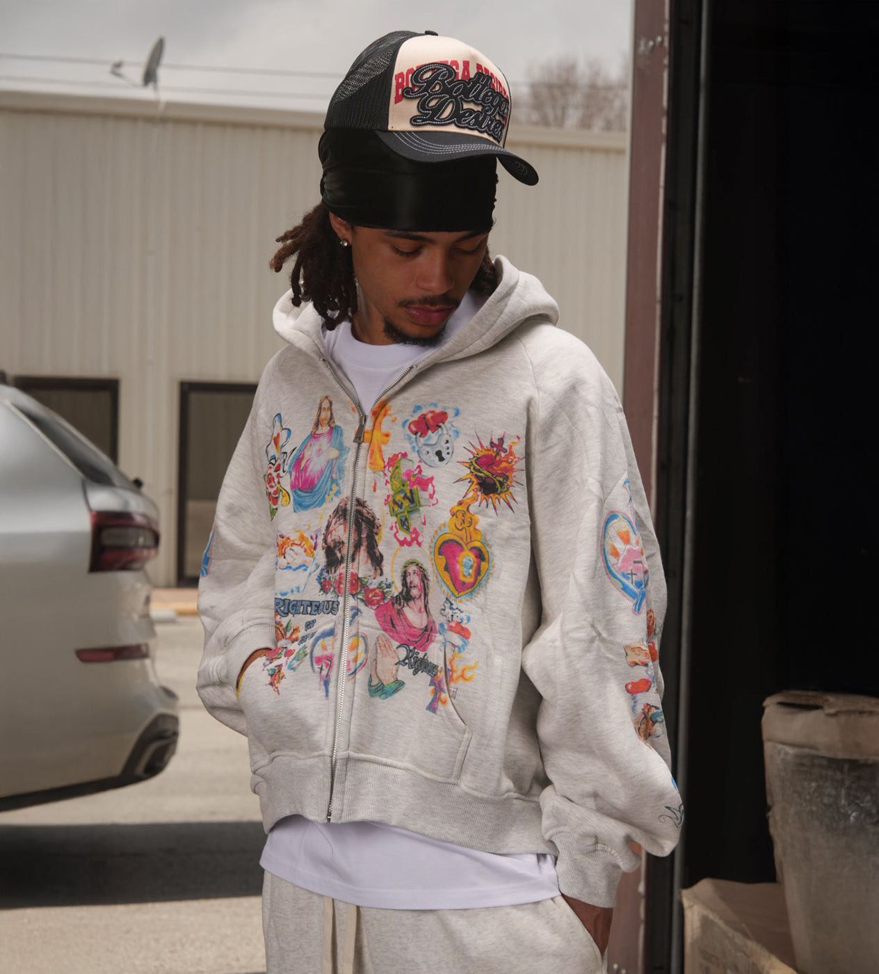Other Righteous Risen King Zip Up Hoodie Grey Size US XL / EU 56 / 4 - 4 Thumbnail