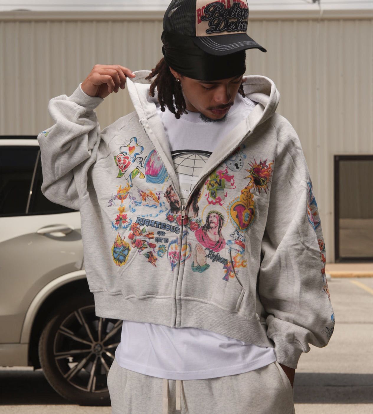 Other Righteous Risen King Zip Up Hoodie Grey Size US XXL / EU 58 / 5 - 3 Thumbnail