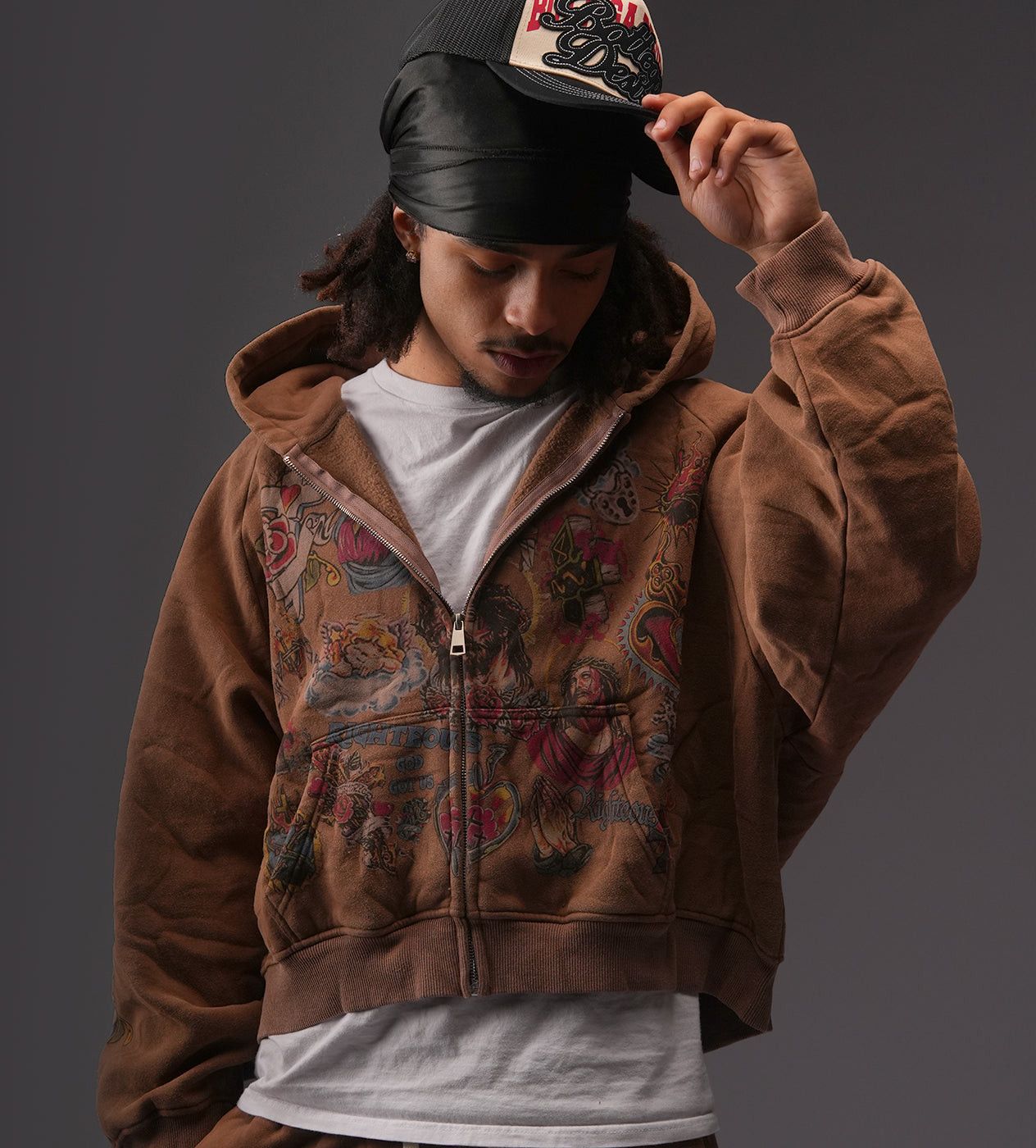 Other Righteous Risen King Zip Up Hoodie Brown Size US XS / EU 42 / 0 - 3 Thumbnail