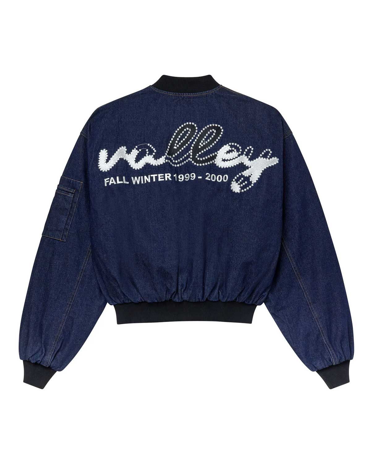 Vale Forever 1999-2000 Raw Denim Bomber Jacket Navy Size US XL / EU 56 / 4 - 2 Thumbnail