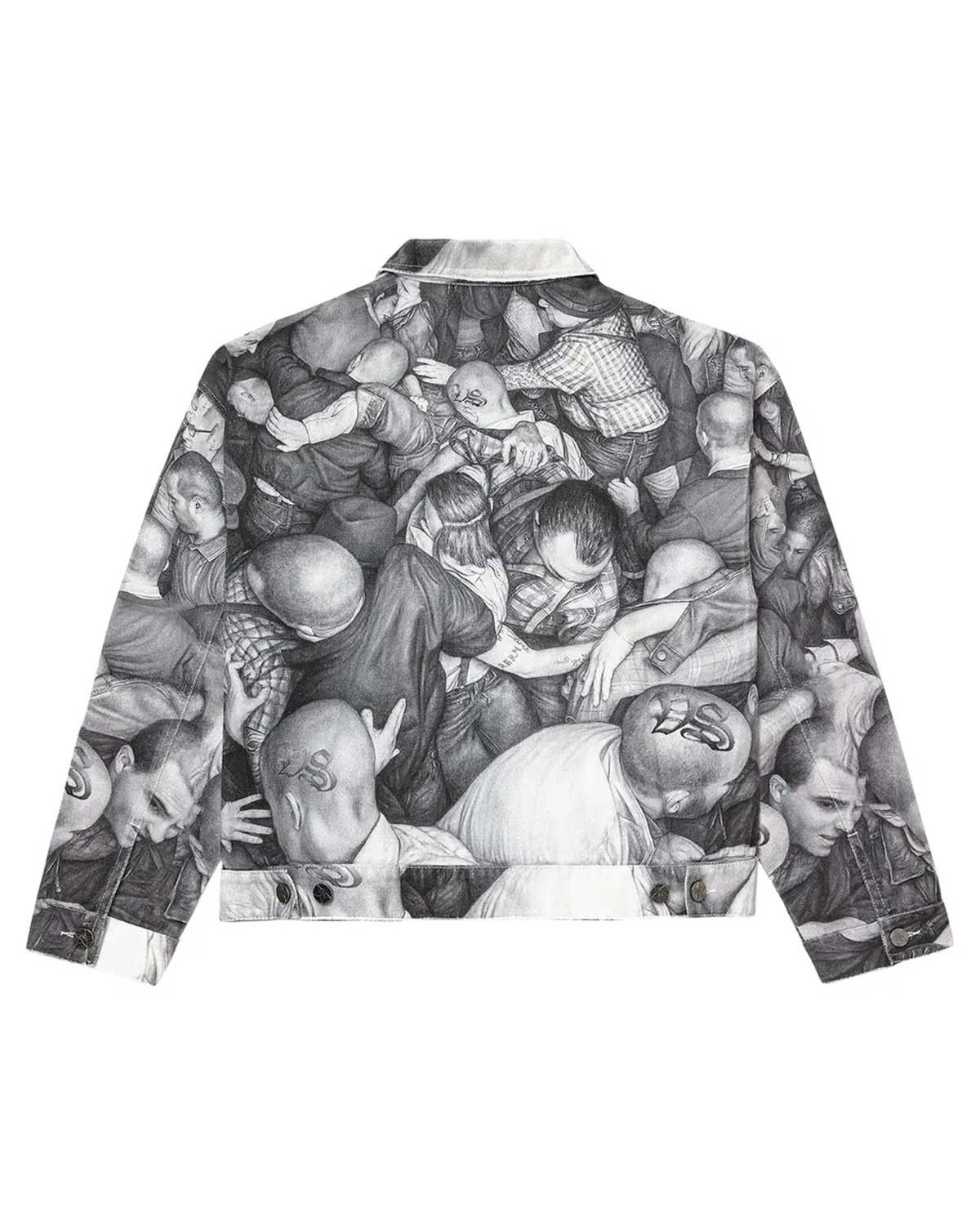 Vale Forever X Dan Witz Moshpit Trucker Jacket White Size US M / EU 48-50 / 2 - 2 Thumbnail