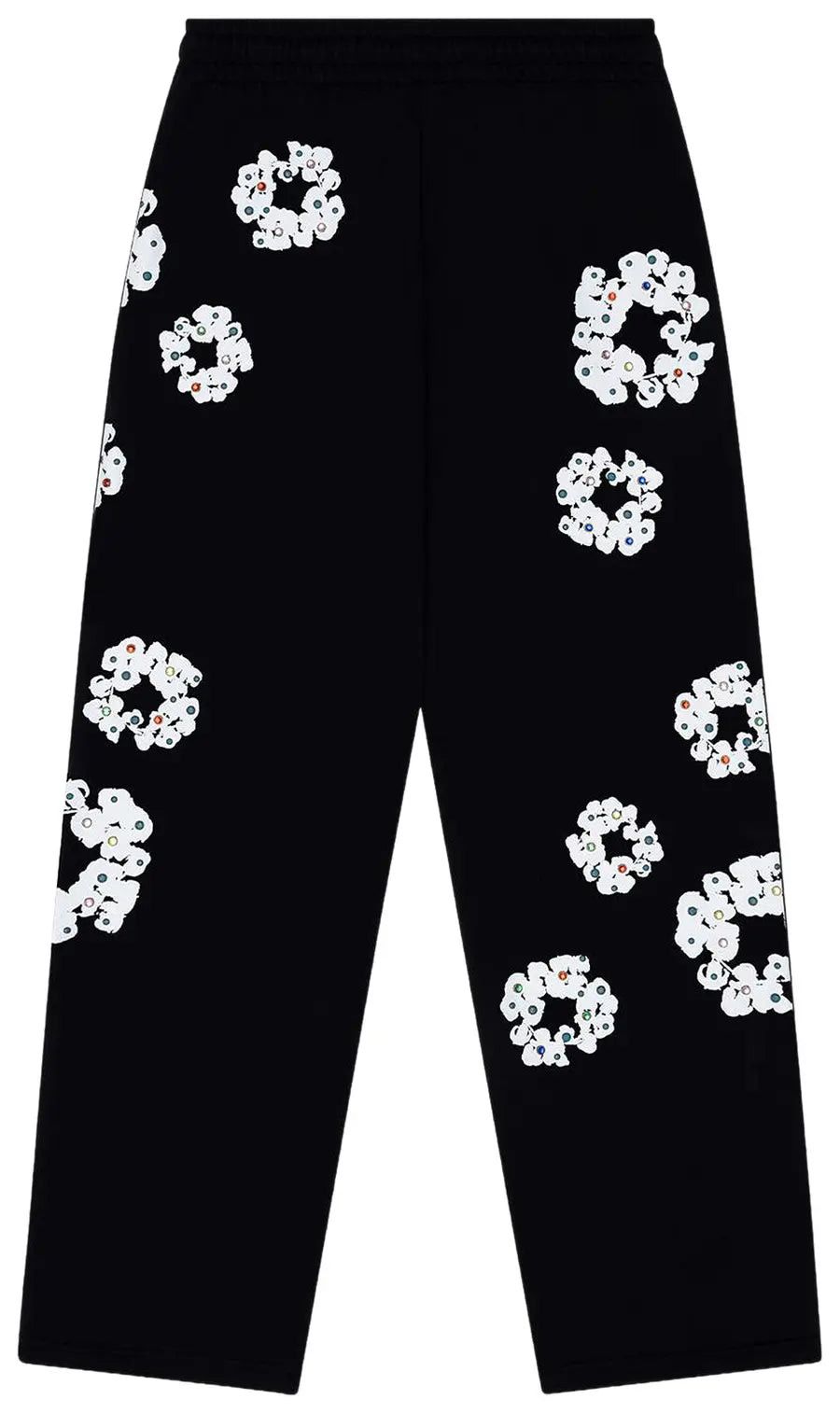 DENIM TEARS Rhinestone Cotton Wreath Sweatpants 'Black' Size US 34 / EU 50 - 2 Thumbnail