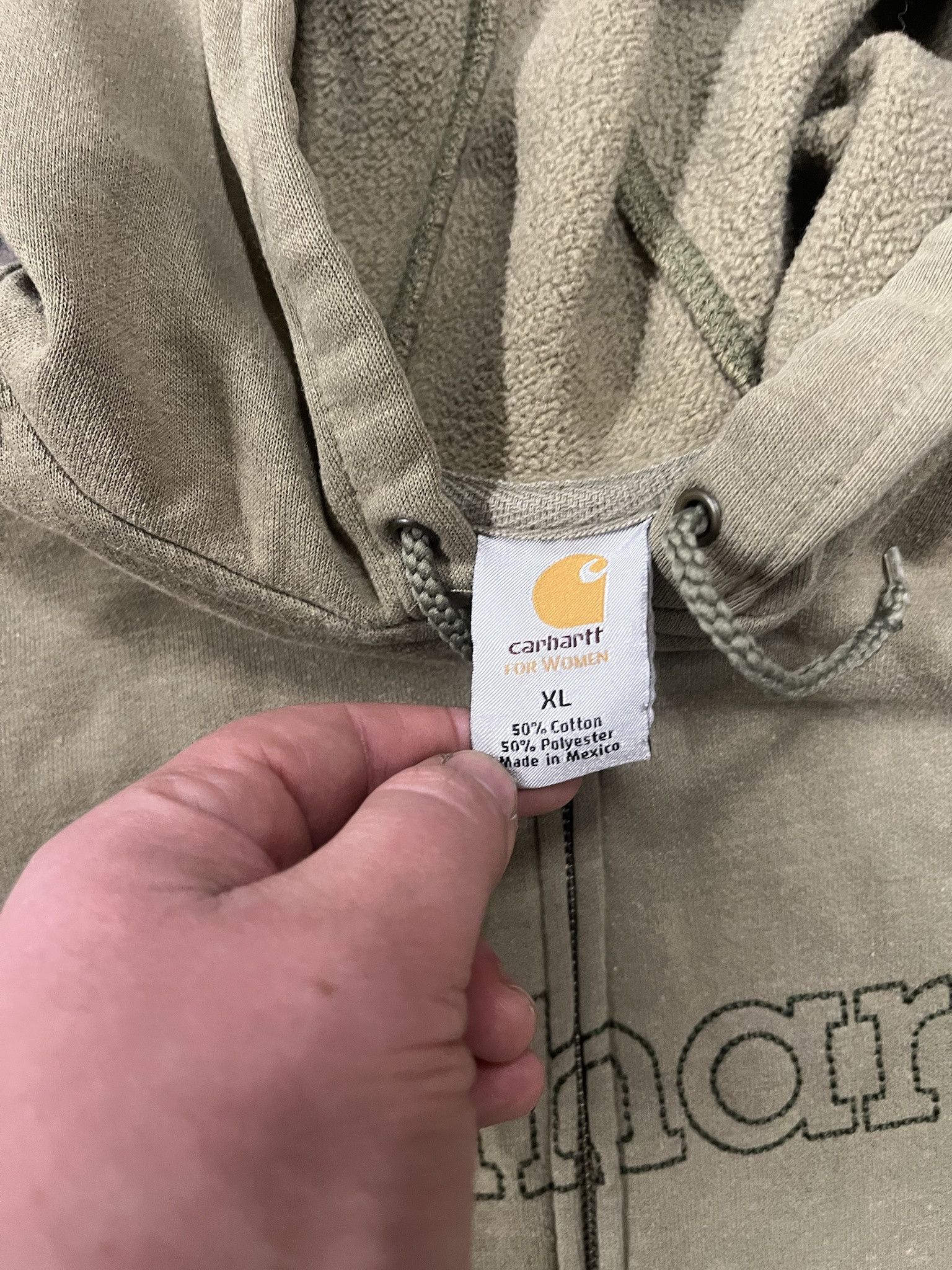 Carhartt × Vintage Vintage Carhartt Embroider Spellout Zip Olive Hoodie Size XL Size US XL / EU 56 / 4 - 4 Thumbnail