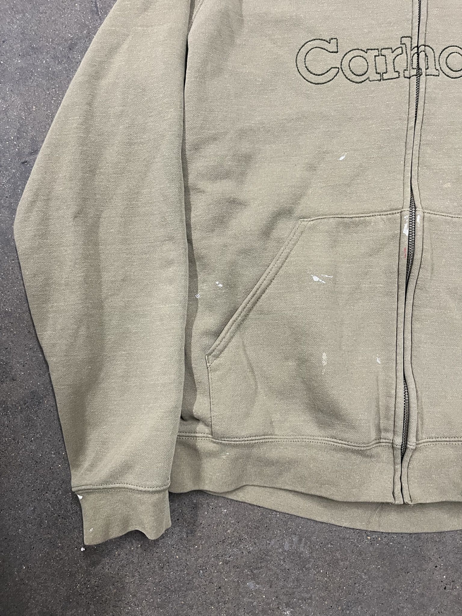 Carhartt × Vintage Vintage Carhartt Embroider Spellout Zip Olive Hoodie Size XL Size US XL / EU 56 / 4 - 2 Thumbnail
