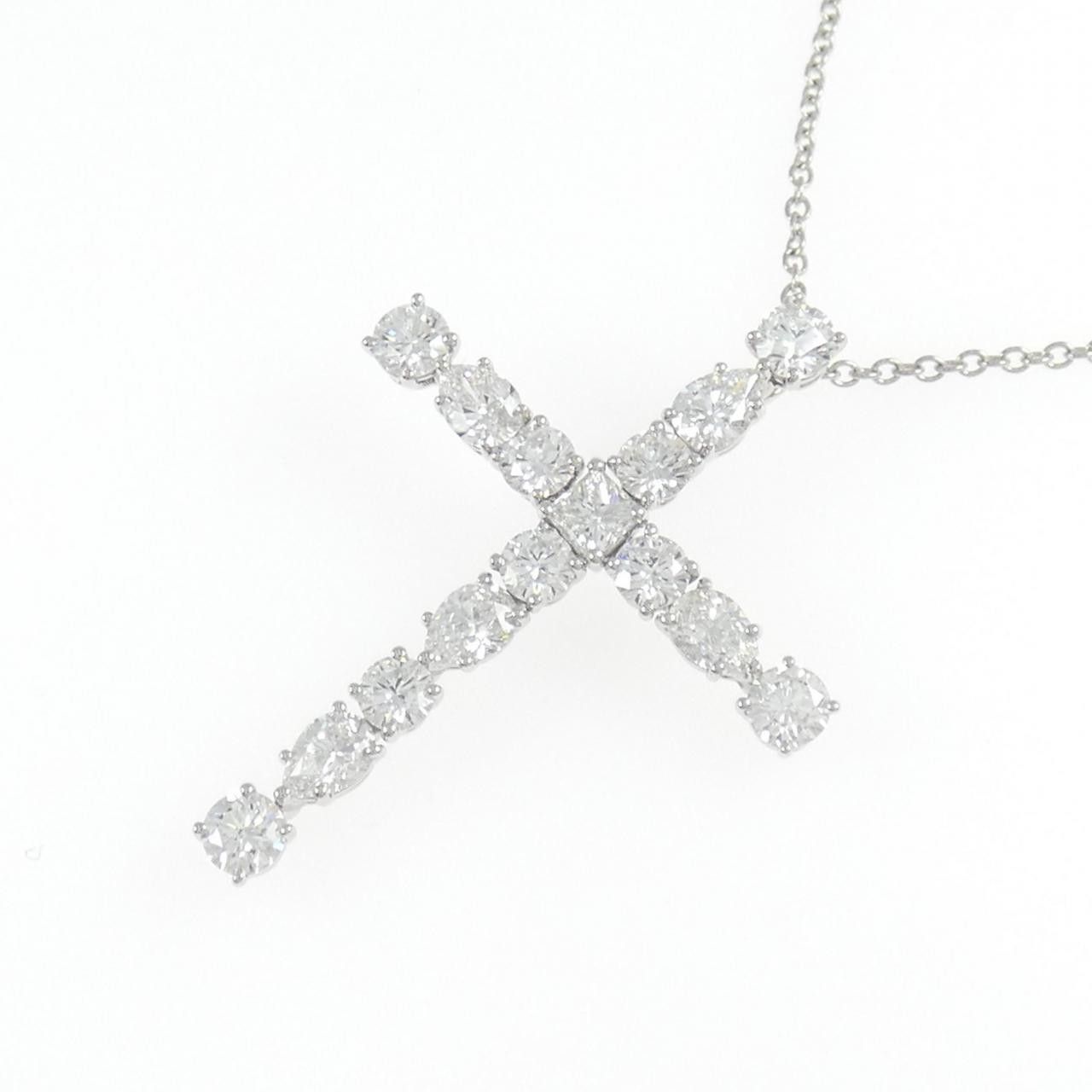 Harry Winston Harry Winston Harry Winston Madonna Cross Small Platinum950 Diamond Necklace Precious Metal Necklace PEDPREMSMS DUTY FREE for USA Size ONE SIZE - 3 Thumbnail