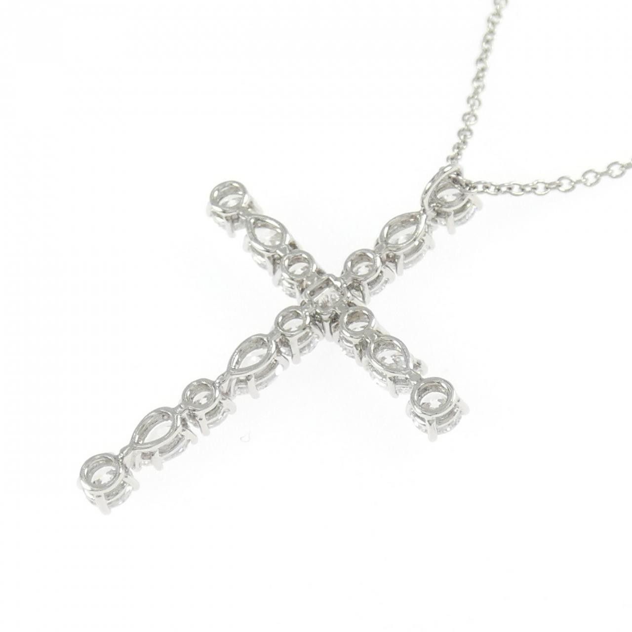 Harry Winston Harry Winston Harry Winston Madonna Cross Small Platinum950 Diamond Necklace Precious Metal Necklace PEDPREMSMS DUTY FREE for USA Size ONE SIZE - 4 Thumbnail