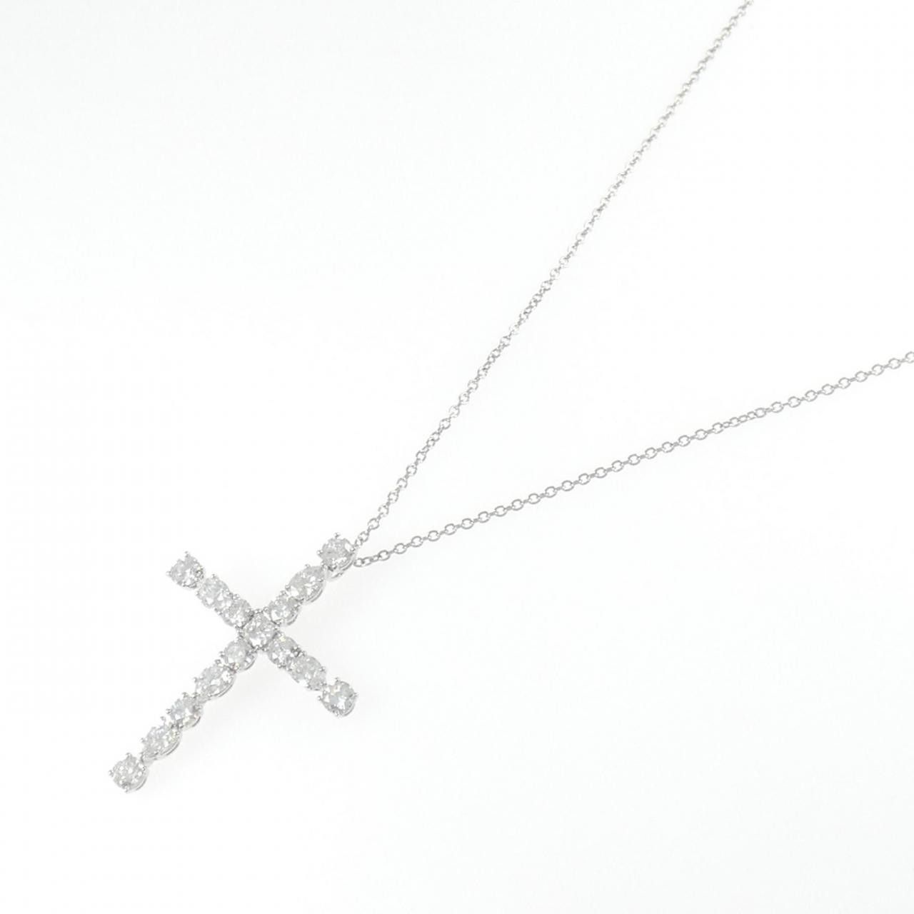 Harry Winston Harry Winston Harry Winston Madonna Cross Small Platinum950 Diamond Necklace Precious Metal Necklace PEDPREMSMS DUTY FREE for USA Size ONE SIZE - 2 Thumbnail