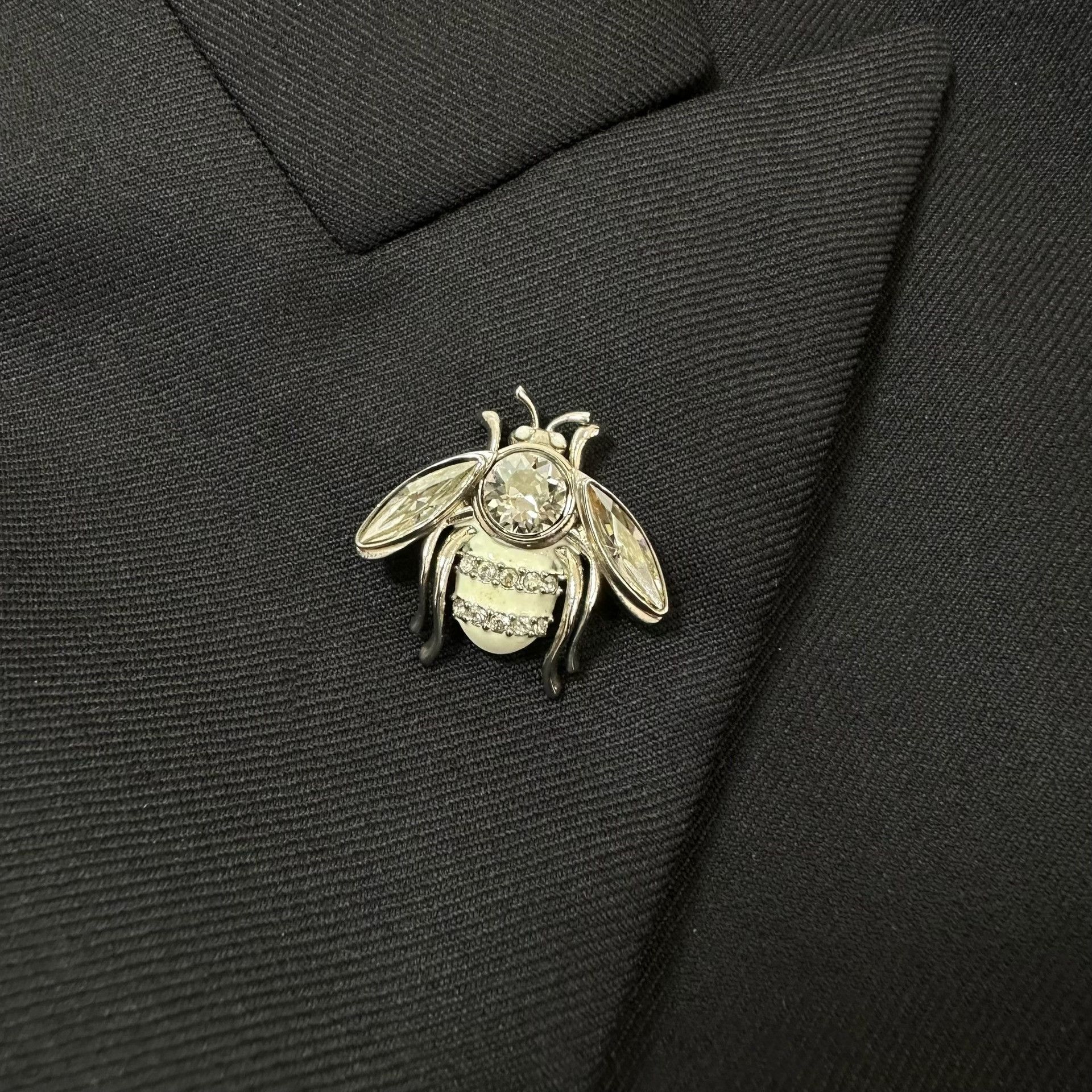 Dior Dior Black Peak Lapel Rhinestone Bee Suit Size US S / EU 44-46 / 1 - 2 Thumbnail