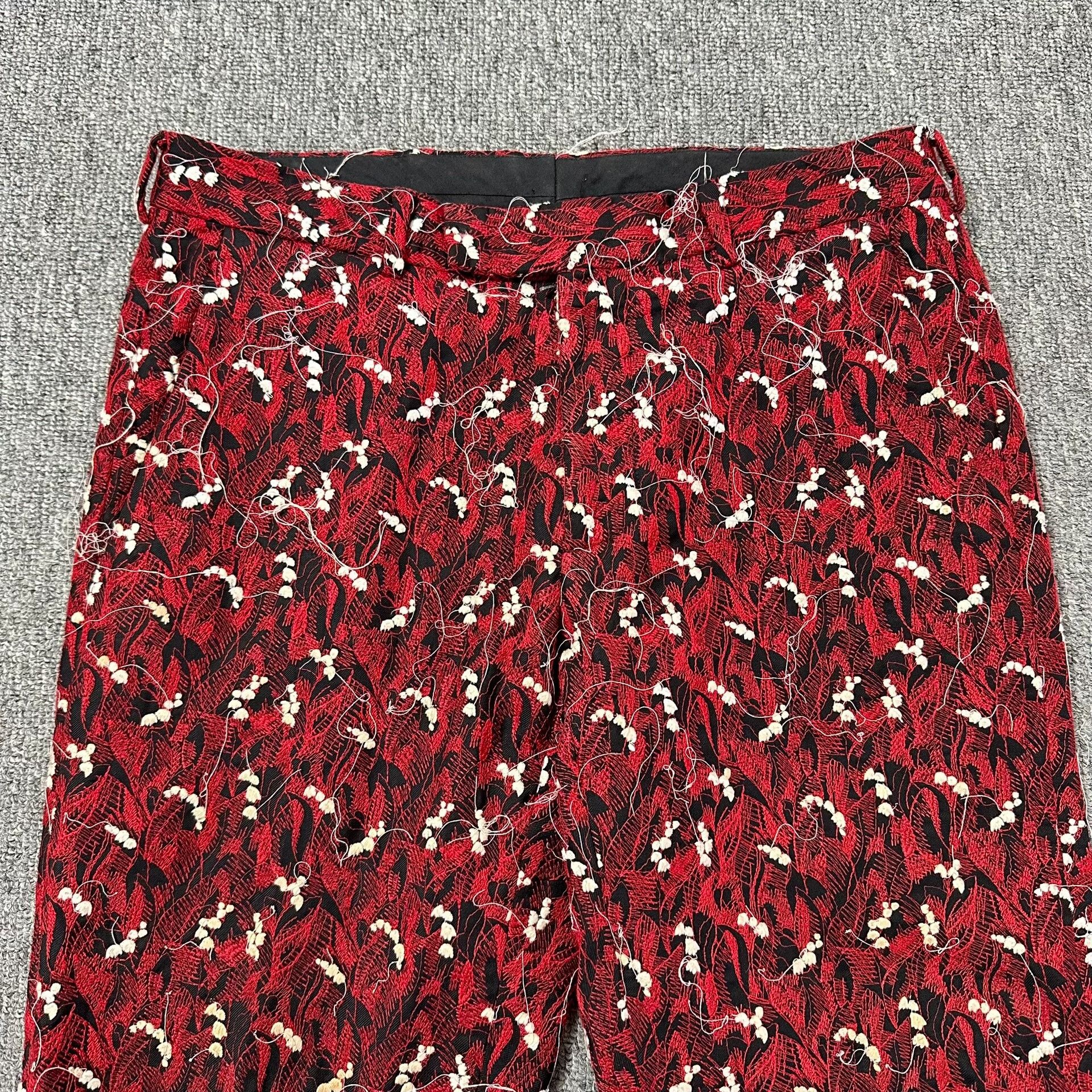 Dior Dior Homme 17FW Red Lily of the Valley Trousers Size US 30 / EU 46 - 3 Thumbnail