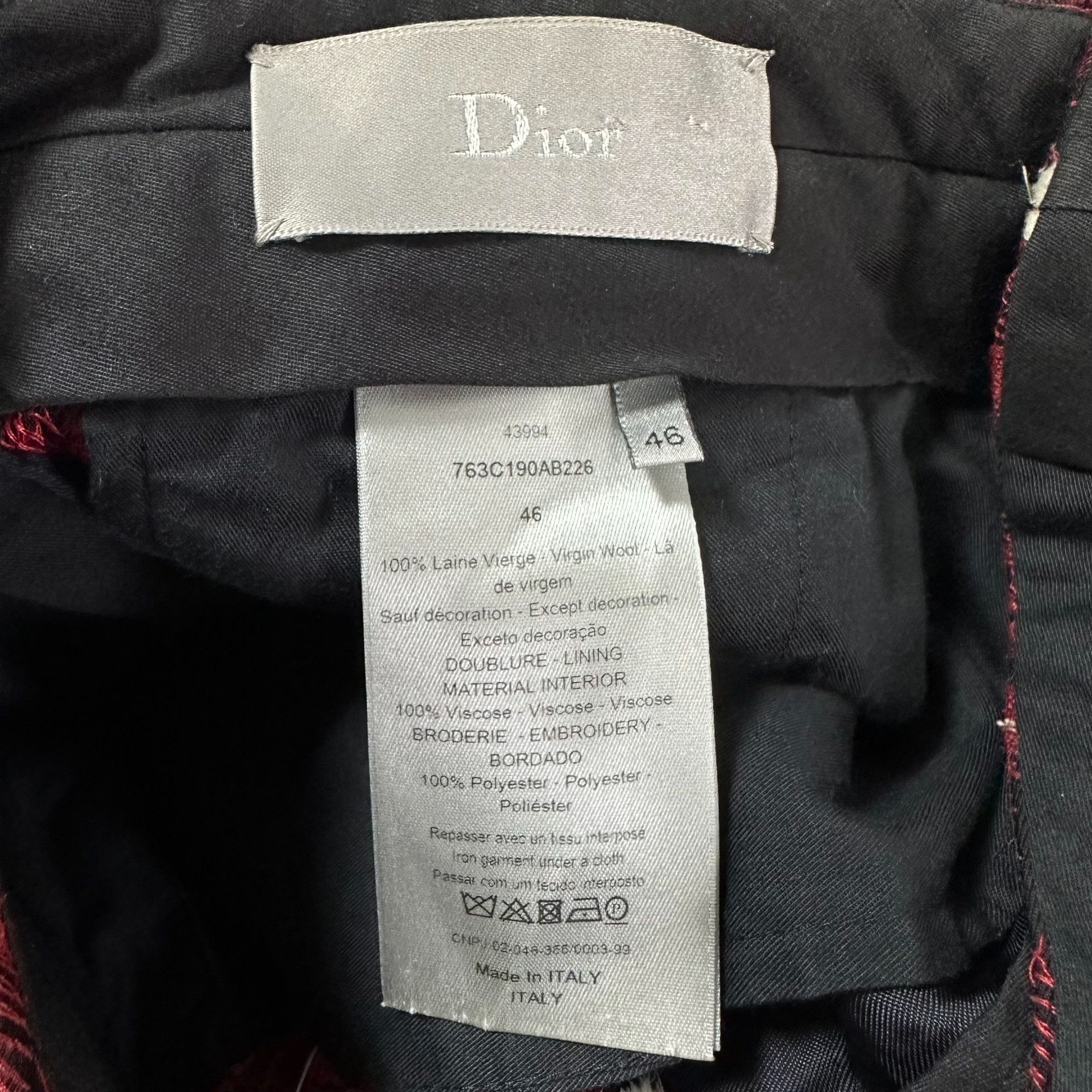 Dior Dior Homme 17FW Red Lily of the Valley Trousers Size US 30 / EU 46 - 6 Thumbnail