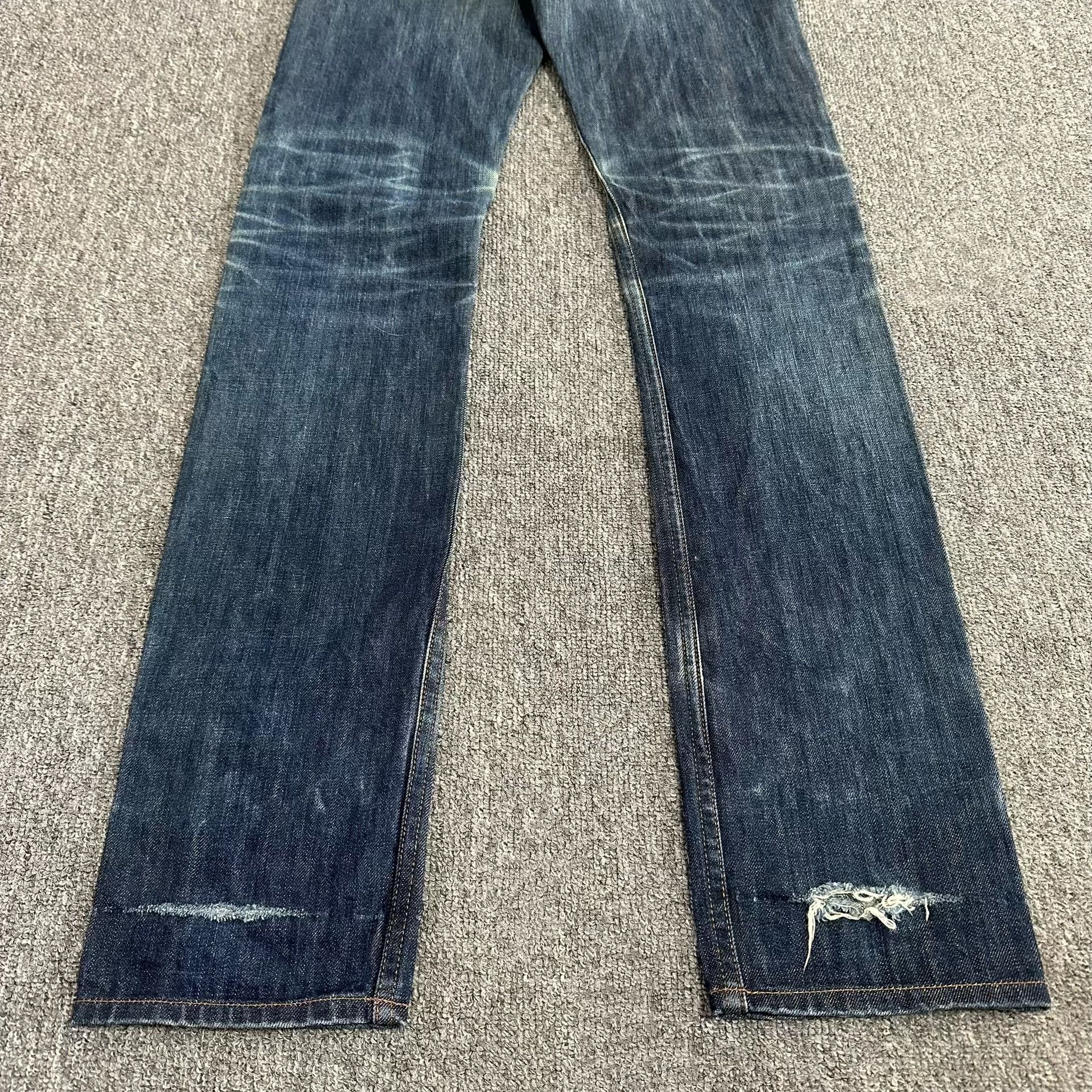 Hedi Slimane Dior Homme Vintage Washed Blue Destroyed Jeans Size US 29 - 8 Thumbnail
