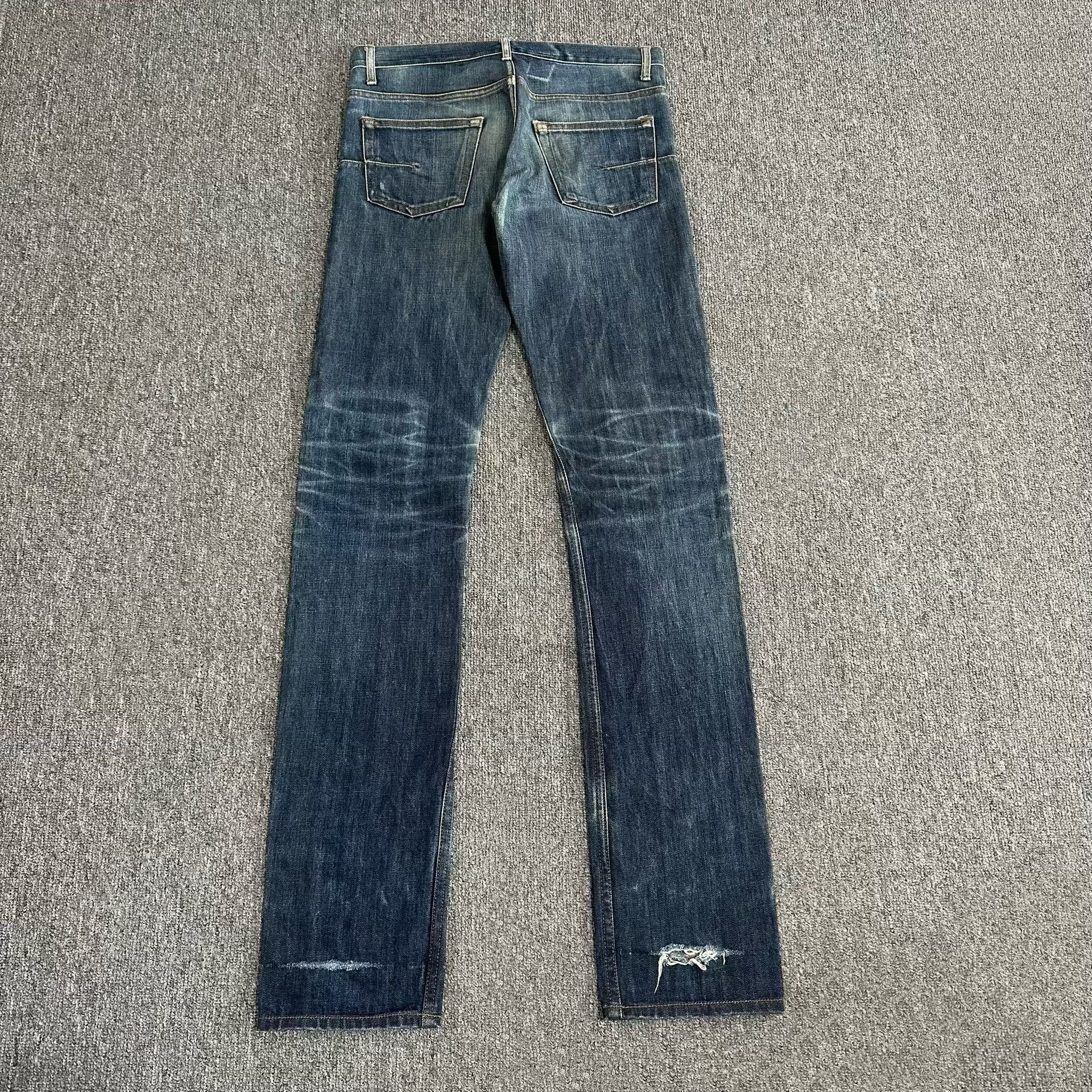 Hedi Slimane Dior Homme Vintage Washed Blue Destroyed Jeans Size US 29 - 6 Thumbnail