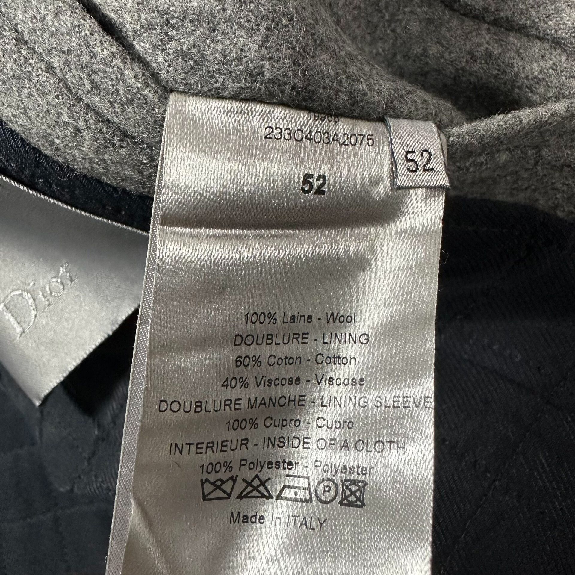 Dior Dior Homme Gray Moto Zip Wool Jacket Size US L / EU 52-54 / 3 - 8 Thumbnail