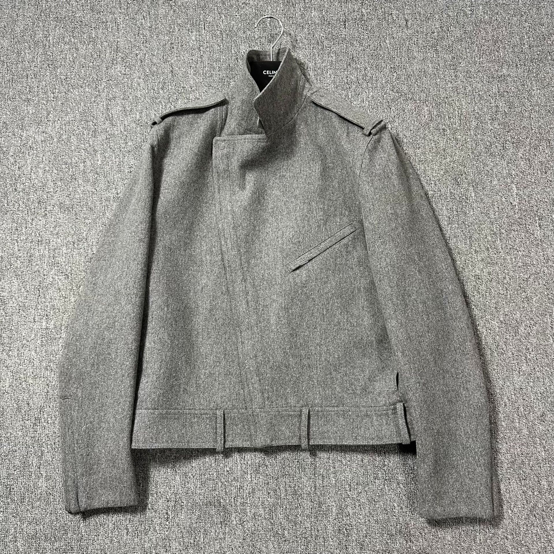 Dior Dior Homme Gray Moto Zip Wool Jacket Size US L / EU 52-54 / 3 - 2 Thumbnail