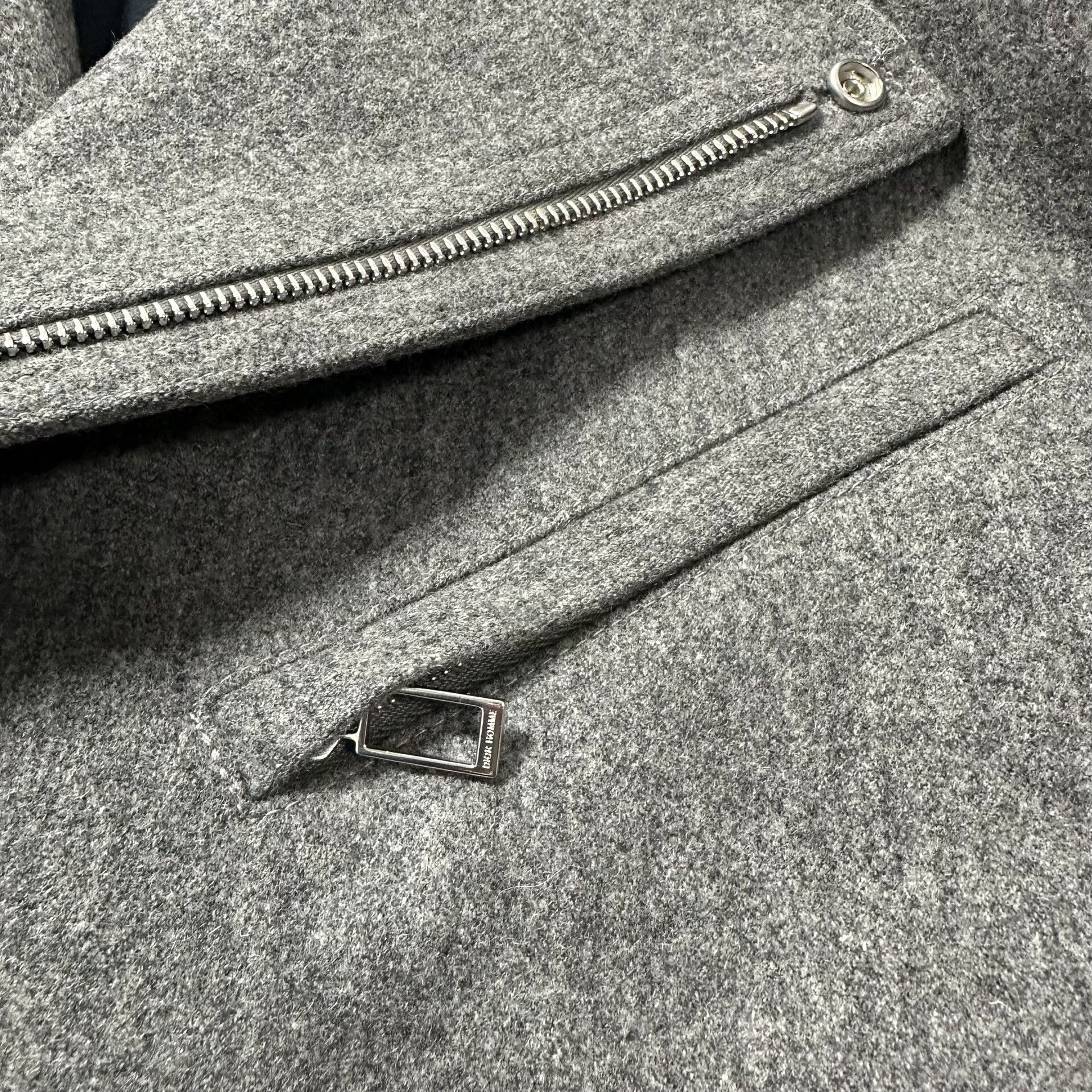Dior Dior Homme Gray Moto Zip Wool Jacket Size US L / EU 52-54 / 3 - 3 Thumbnail