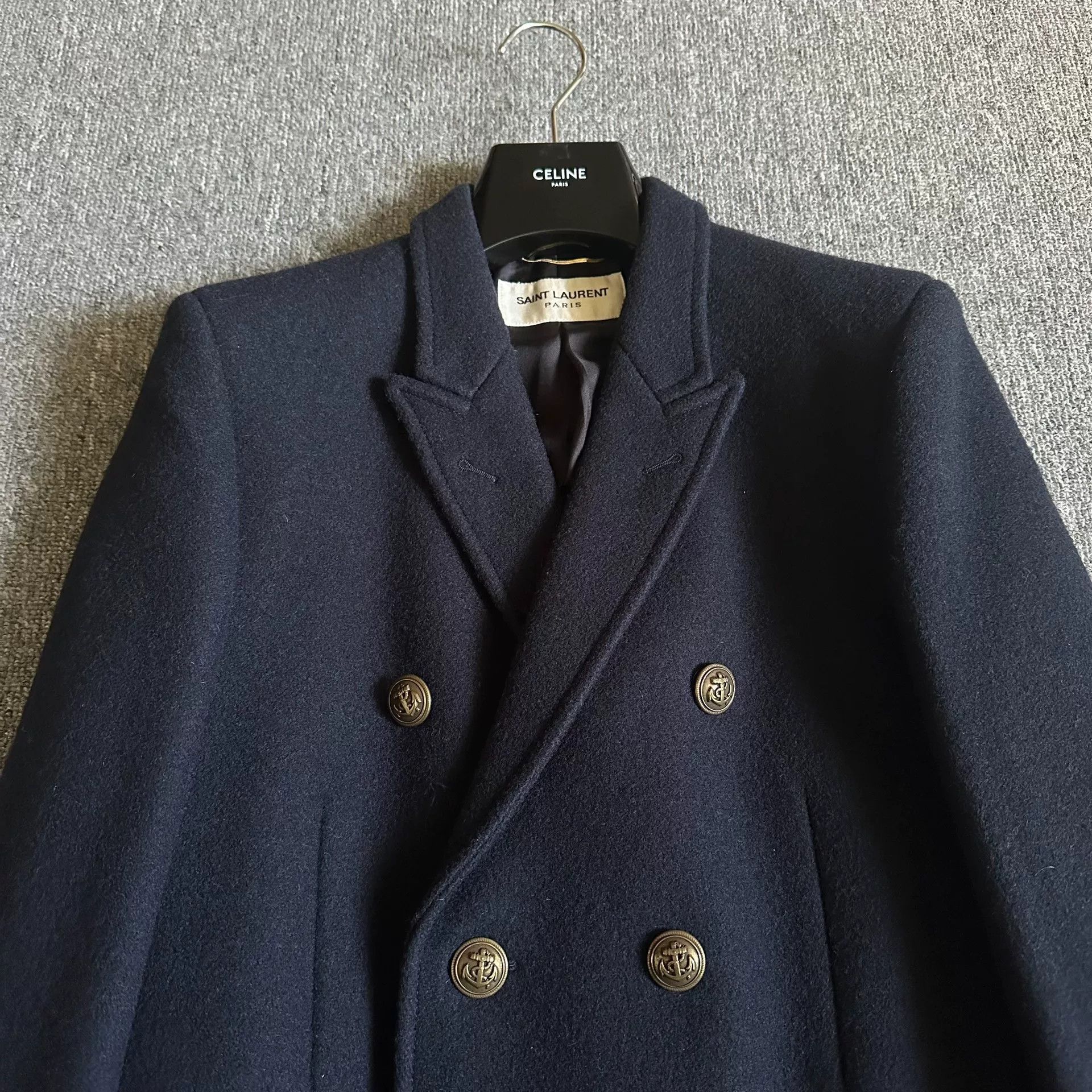 Hedi Slimane Saint Laurent 13FW Double-Breasted Coat Size US L / EU 52-54 / 3 - 3 Thumbnail