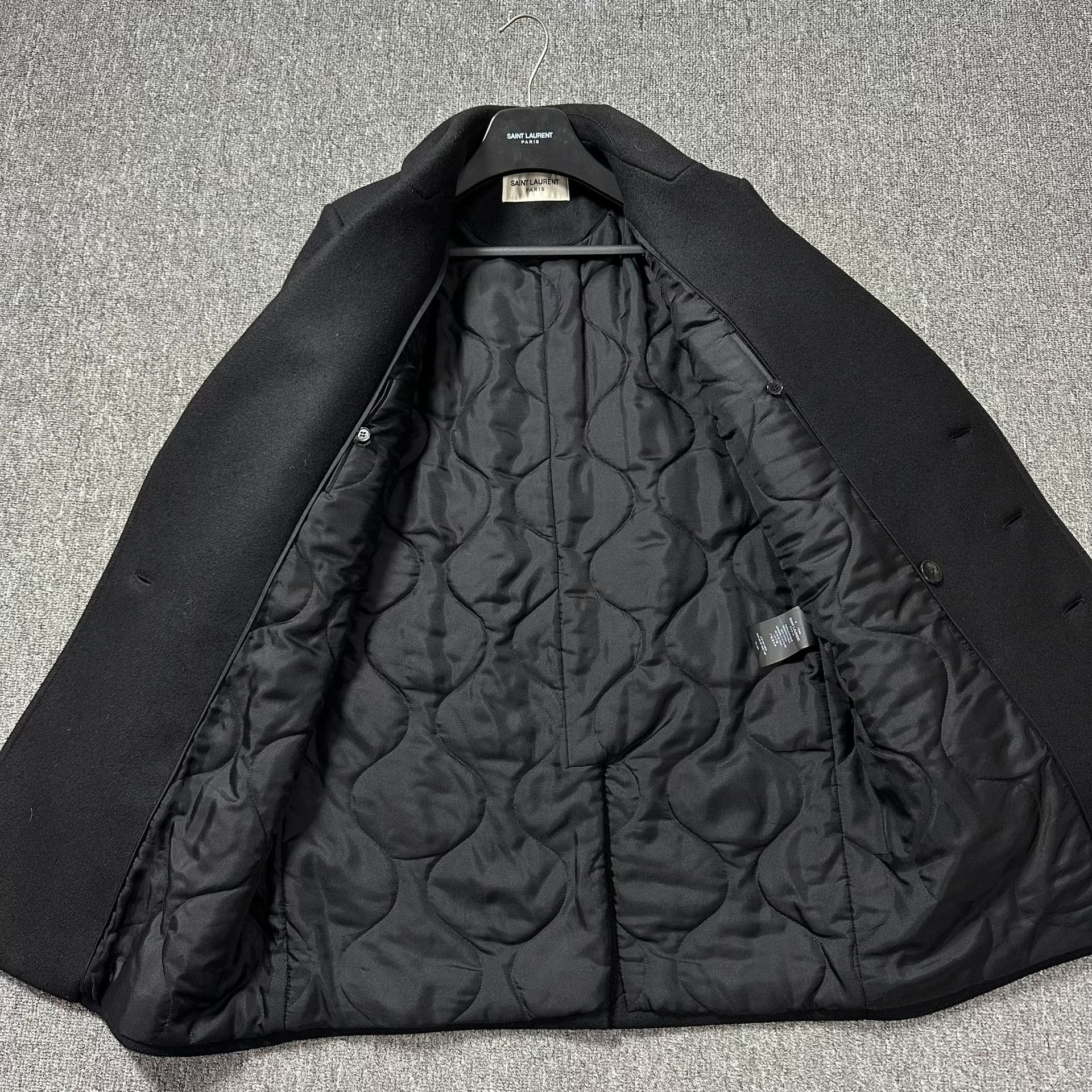 Saint Laurent Paris Saint Laurent Black Wool Double-Breasted Coat Size US M / EU 48-50 / 2 - 4 Thumbnail