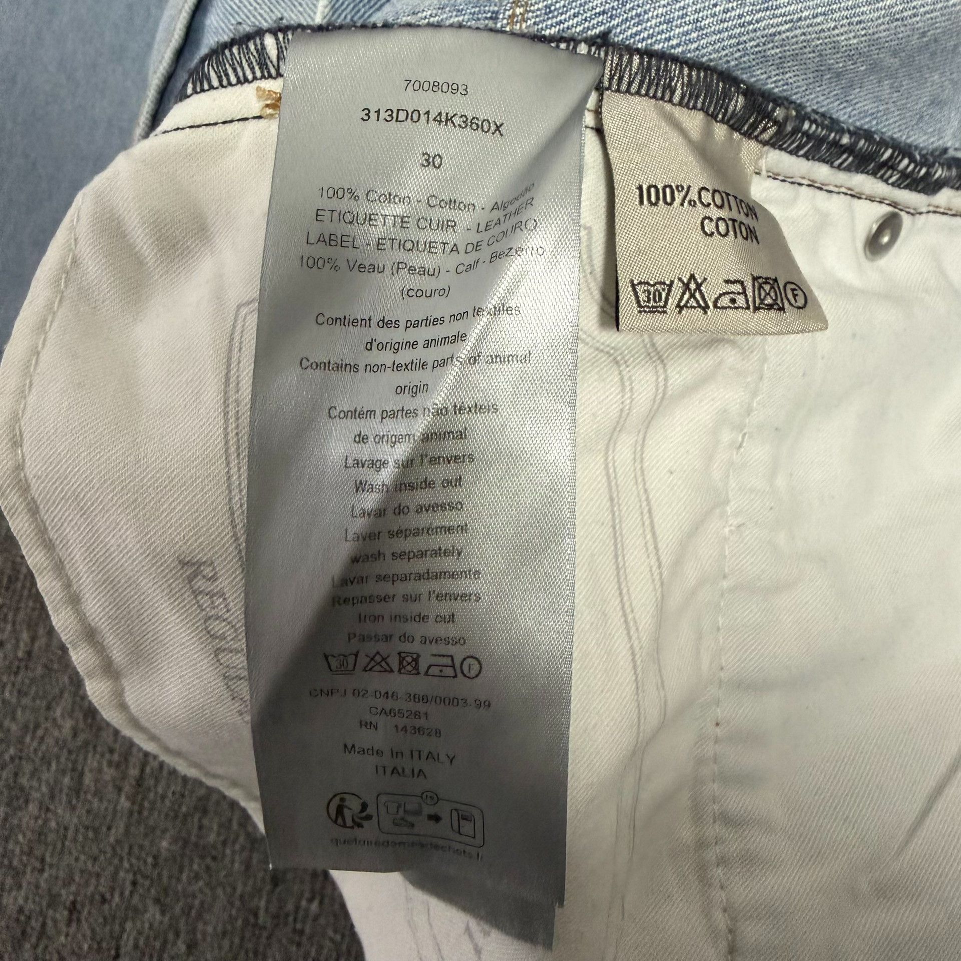 Dior Dior Ice Blue Washed Back Leather Patch Jeans Size US 30 / EU 46 - 5 Thumbnail