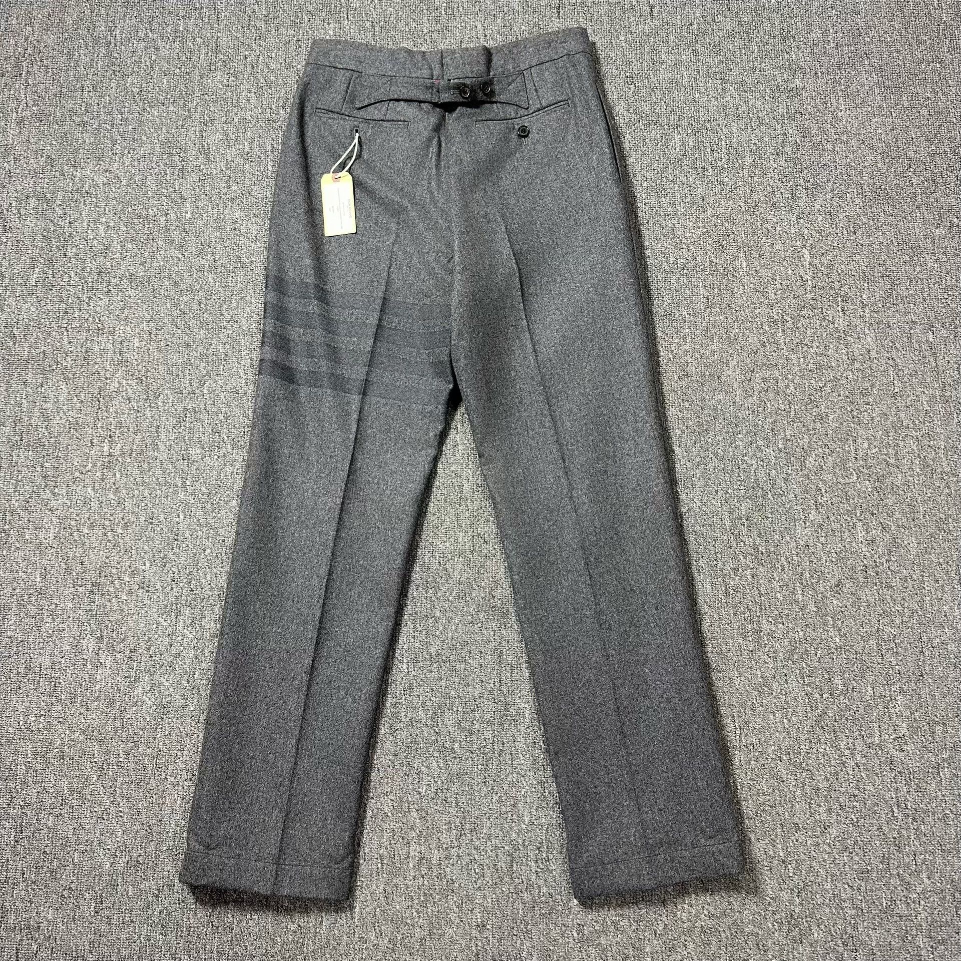 Thom Browne Thom Browne Gray Four Stripes Wool Trousers Size US 26 / EU 42 - 3 Thumbnail