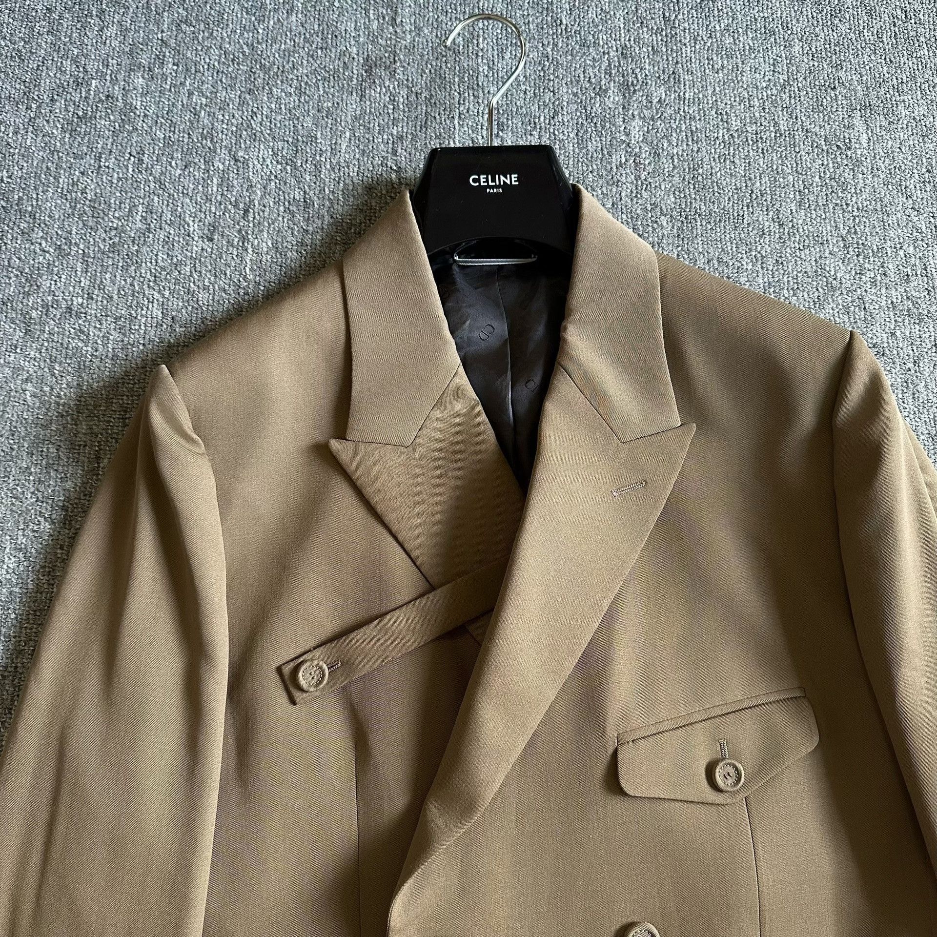 Dior Dior Brown Peak Lapel Double-Breasted Wool Blazer Size US L / EU 52-54 / 3 - 2 Thumbnail