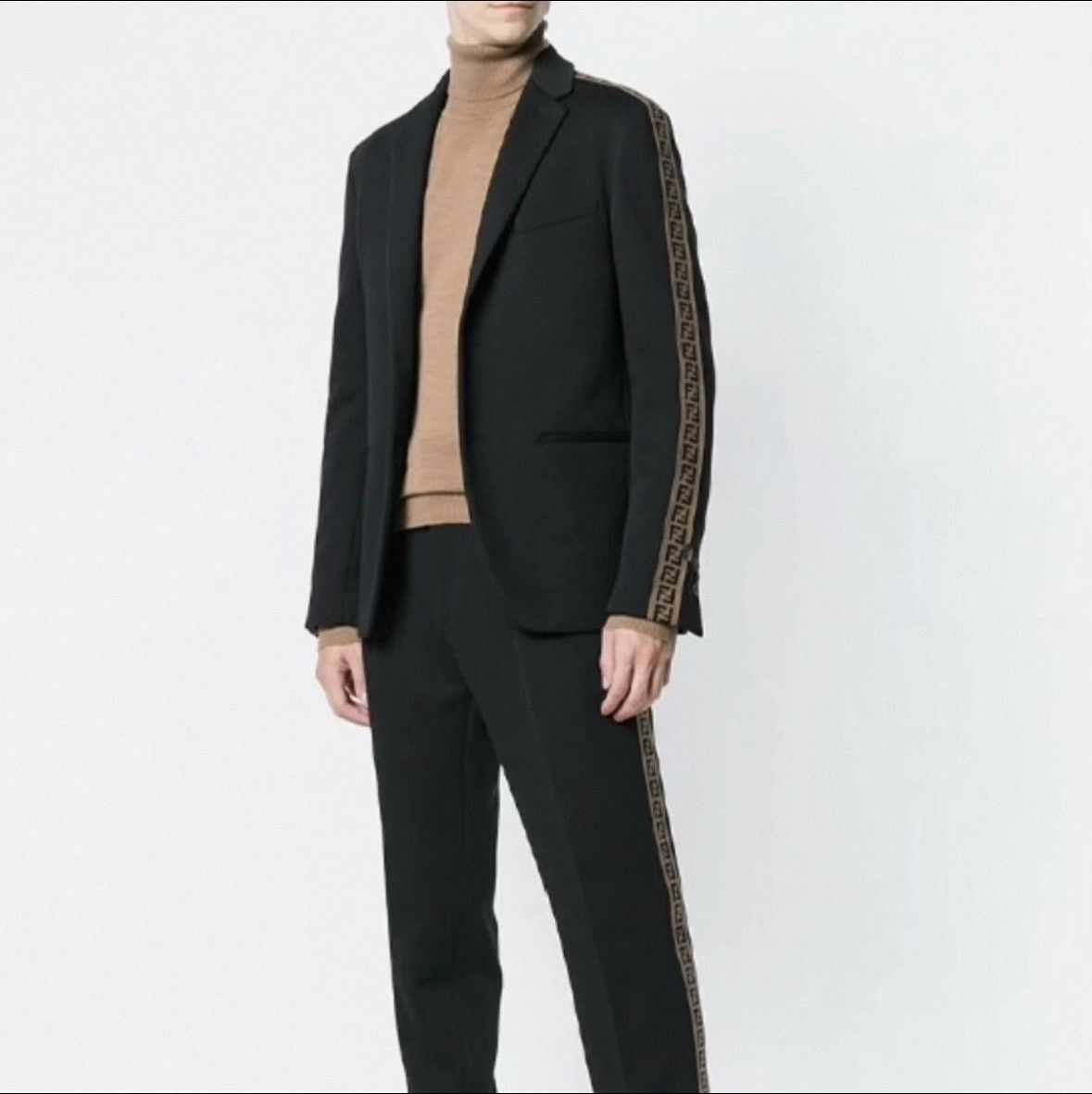 Fendi Fendi FF Logo Arm Stripe Blazer Size US L / EU 52-54 / 3 - 7 Thumbnail