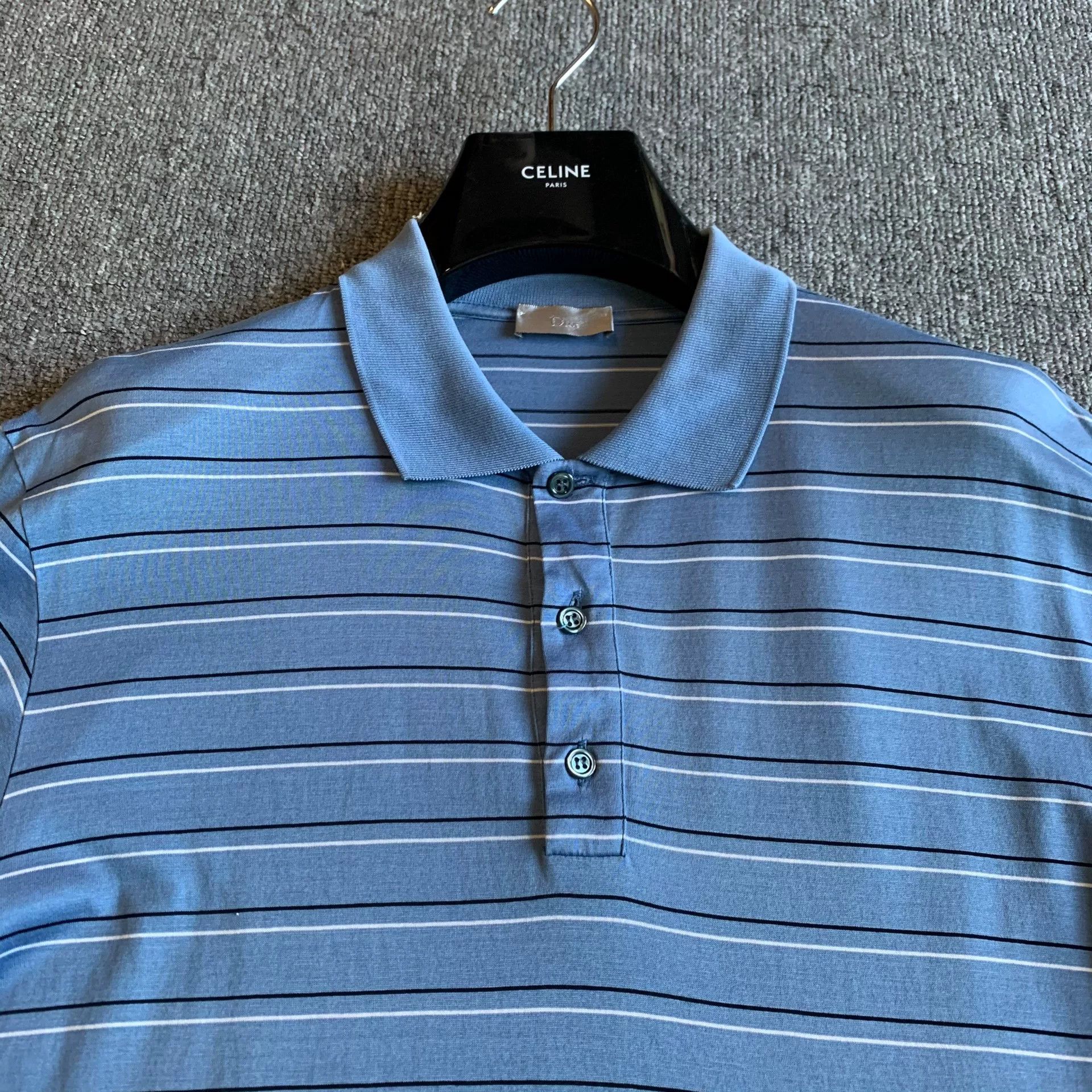 Dior Dior Bee Logo Blue Polo Shirt Size US L / EU 52-54 / 3 - 3 Thumbnail