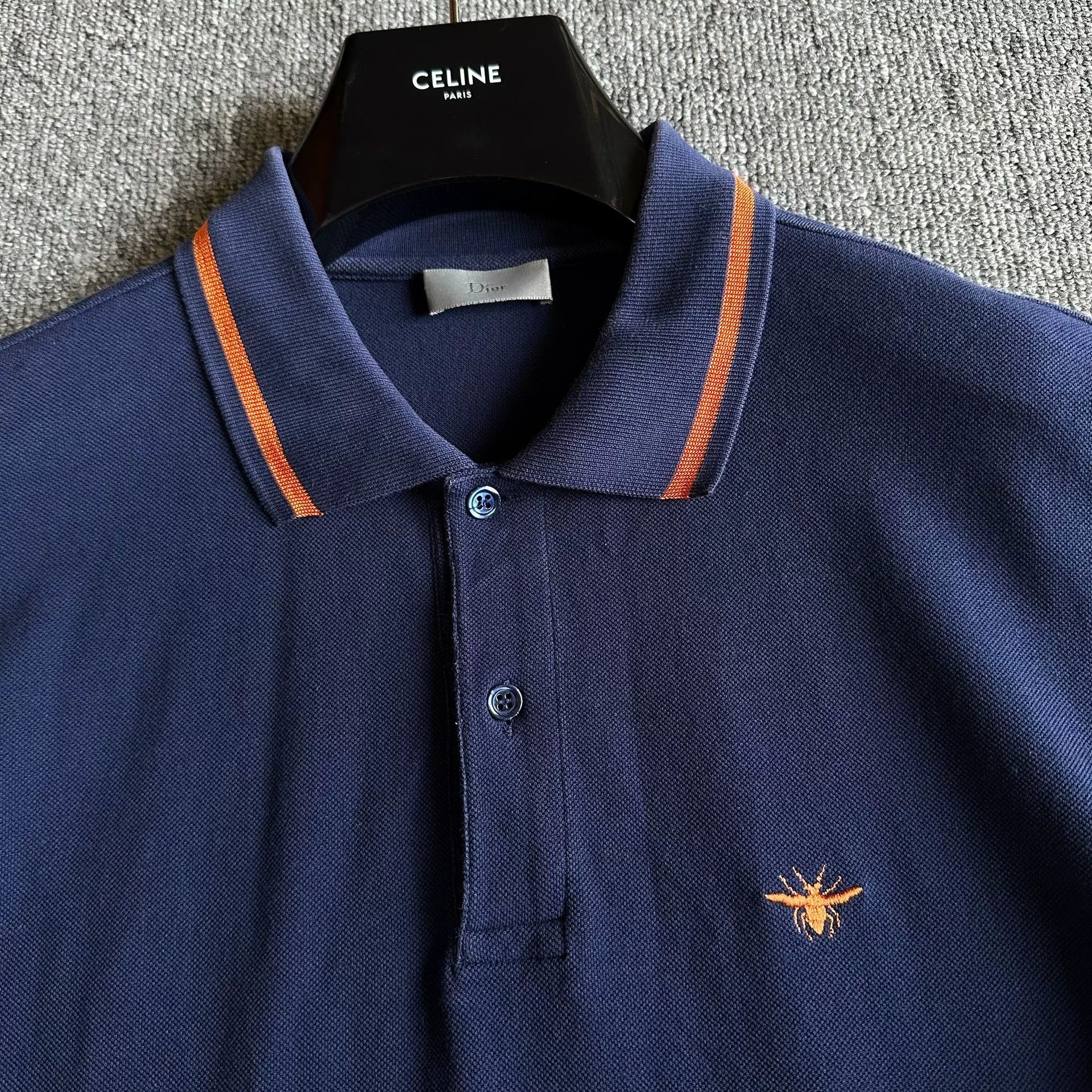 Dior Dior Navy Bee Embroidery Short Sleeve Polo Size US XL / EU 56 / 4 - 2 Thumbnail