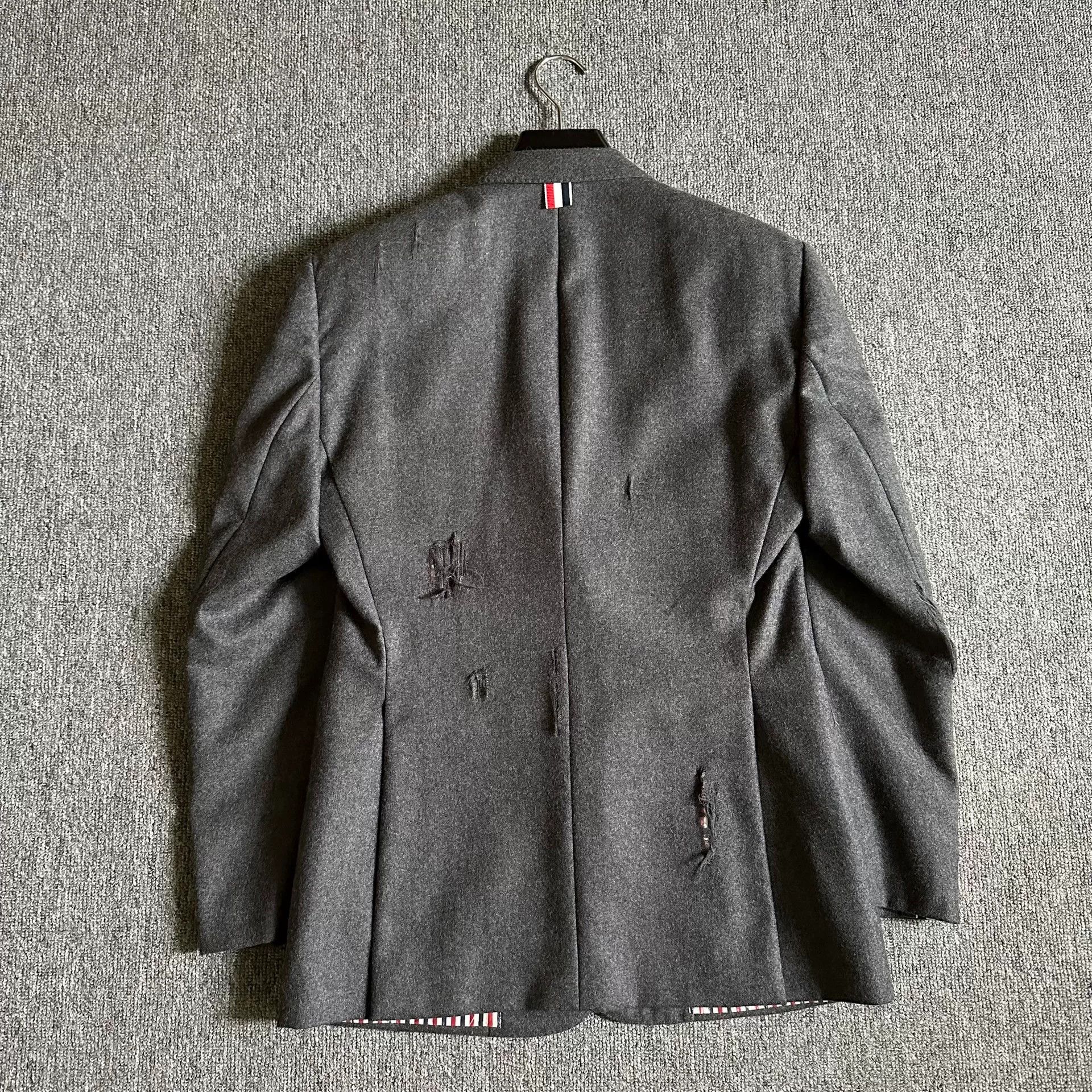 Thom Browne Thom Browne Distressed Wool Blazer Size US S / EU 44-46 / 1 - 4 Thumbnail