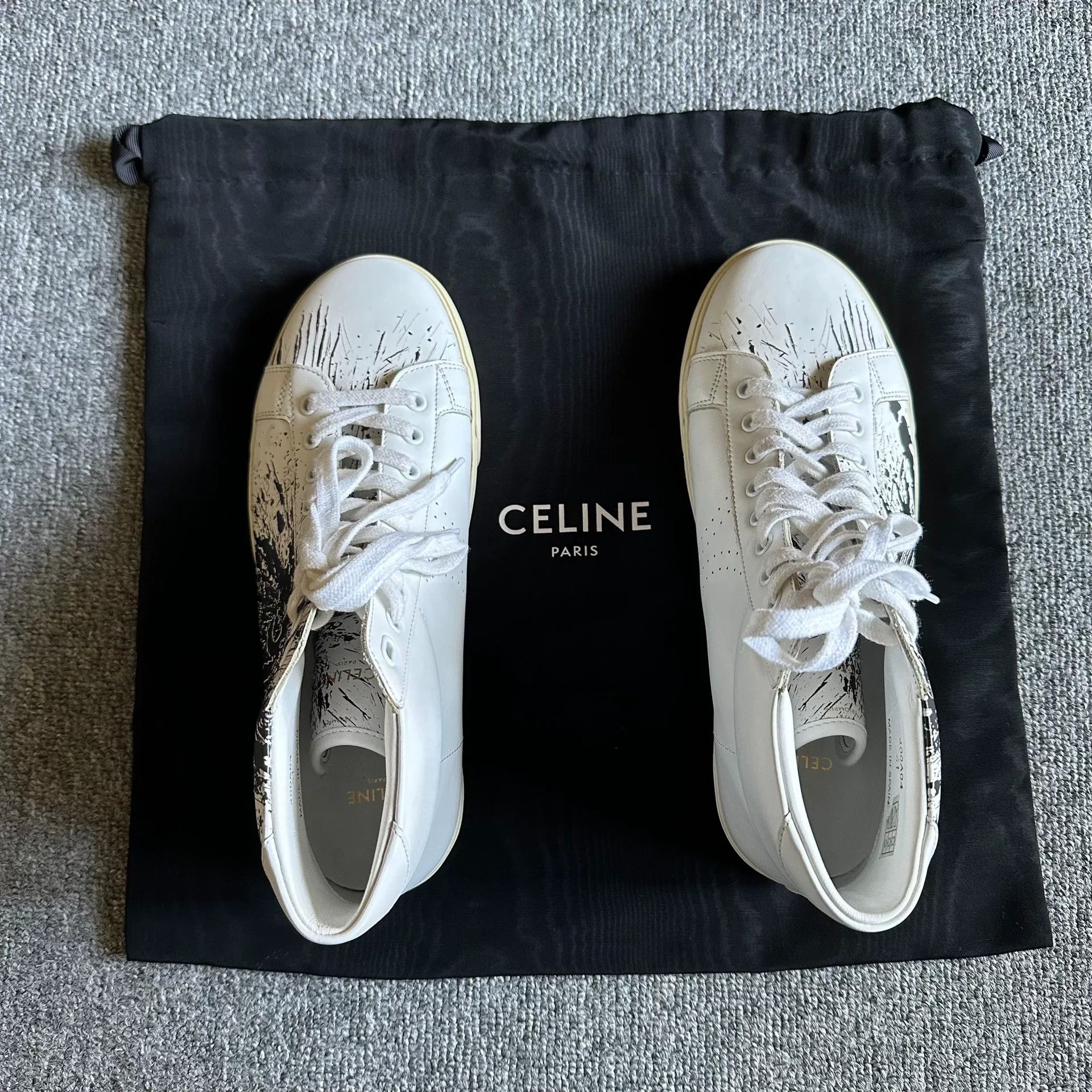Celine Celine Black Graffiti Sneakers Size US 8 / EU 41 - 4 Thumbnail