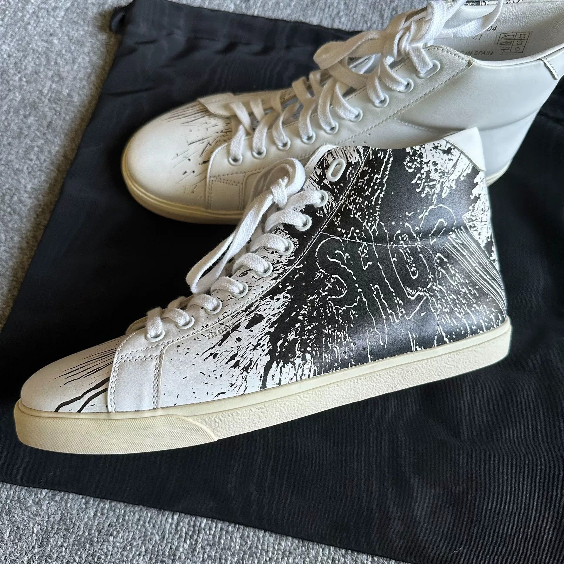 Celine Celine Black Graffiti Sneakers Size US 8 / EU 41 - 2 Thumbnail