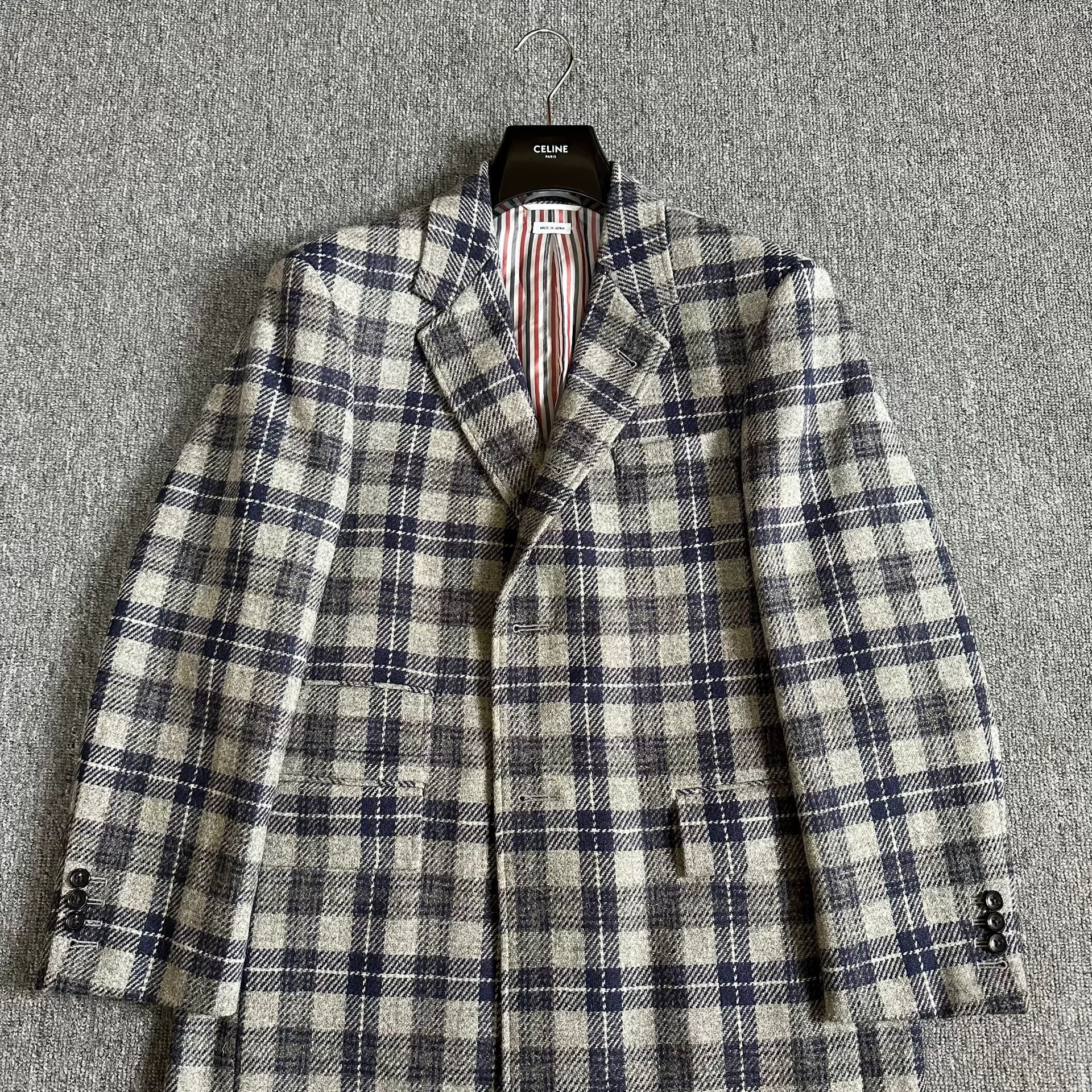 Thom Browne Thom Browne Gray-Blue Plaid Coat Size US S / EU 44-46 / 1 - 3 Thumbnail