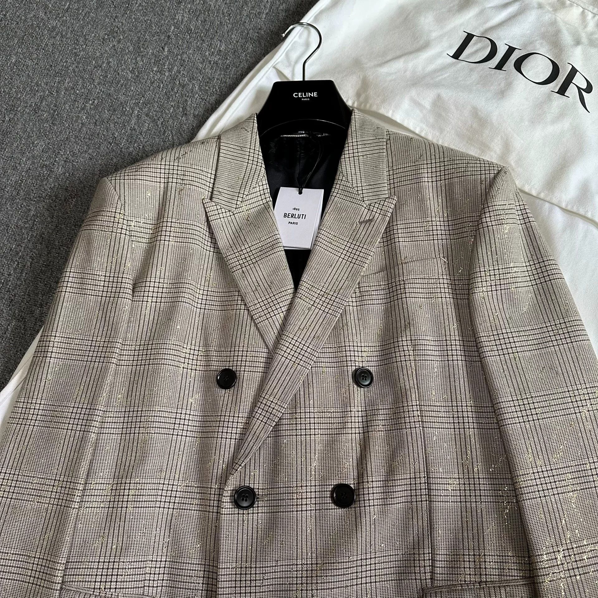 Berluti Berlut Peak Lapel Gold Thread Suit Jacket Size US L / EU 52-54 / 3 - 3 Thumbnail