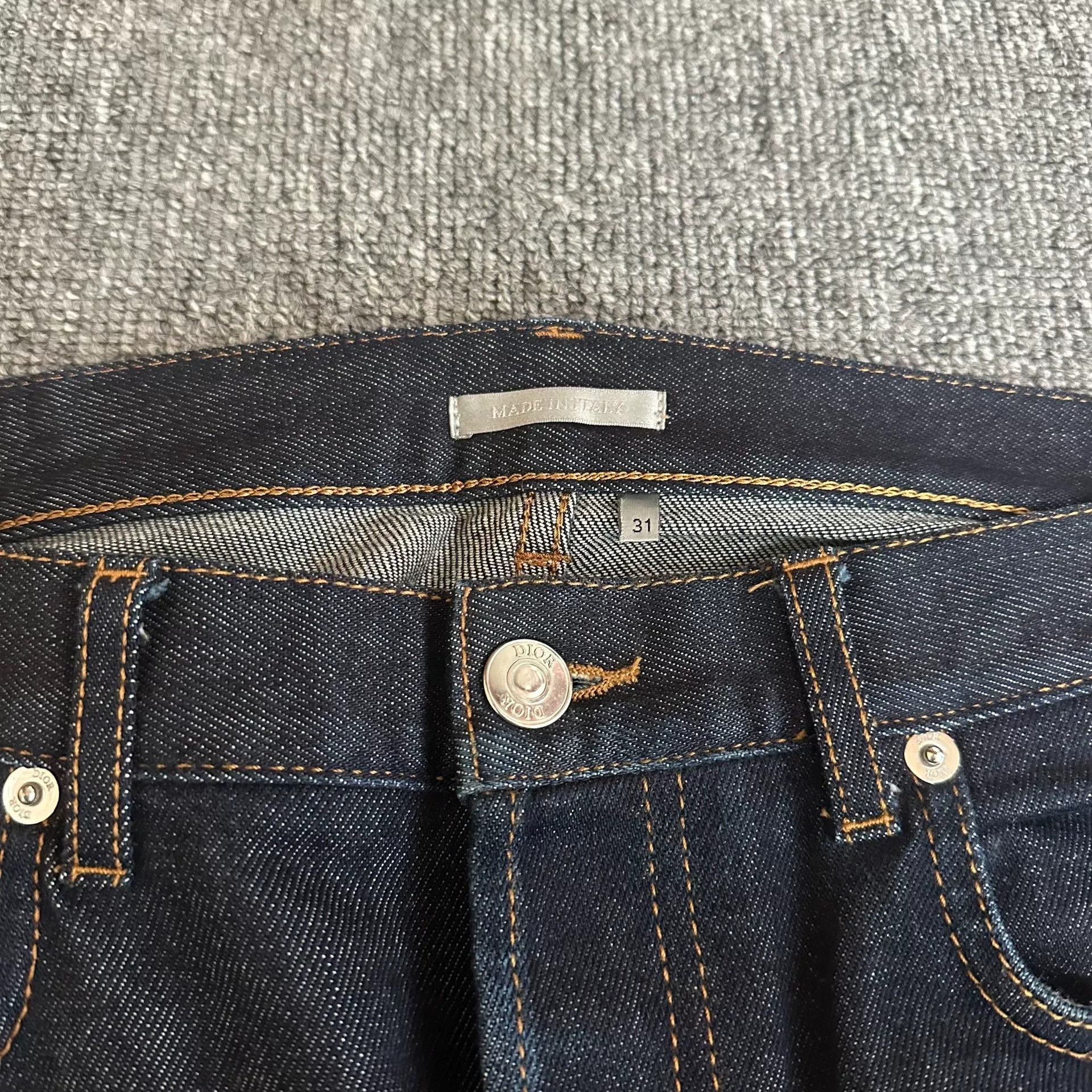Dior Dior 19ss KAWS Embroidered Bee Raw Jeans Size US 31 - 3 Thumbnail