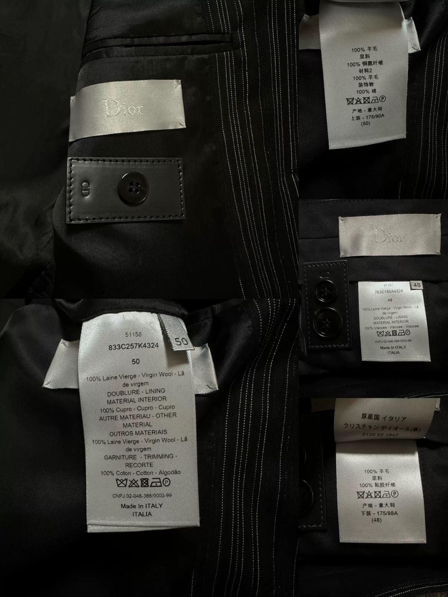 Dior Dior Homme 18FW Stripe Silver Thread Suit Size US M / EU 48-50 / 2 - 8 Thumbnail