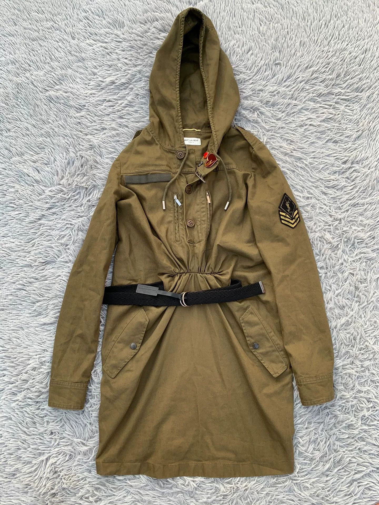 Saint Laurent Paris Saint Laurent Military Green Trench Coat Dress Size XS / US 0-2 / IT 36-38 - 2 Thumbnail
