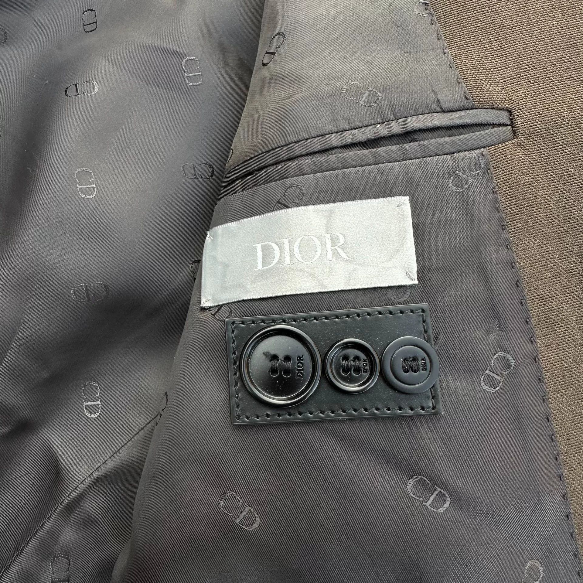 Dior Dior Khaki Double-Breasted Wool Coat Size US M / EU 48-50 / 2 - 5 Thumbnail