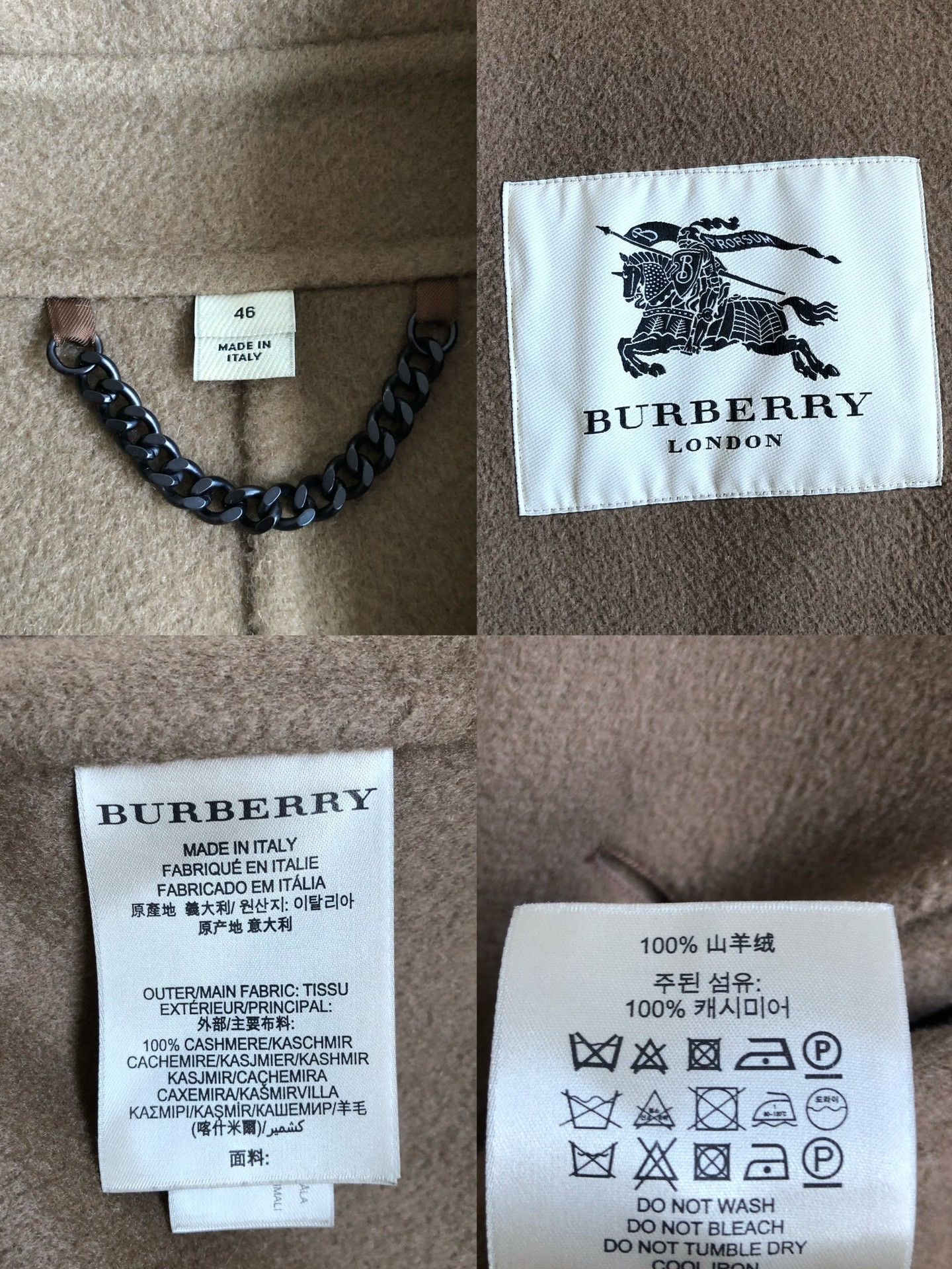Burberry Camel Cashmere Coat