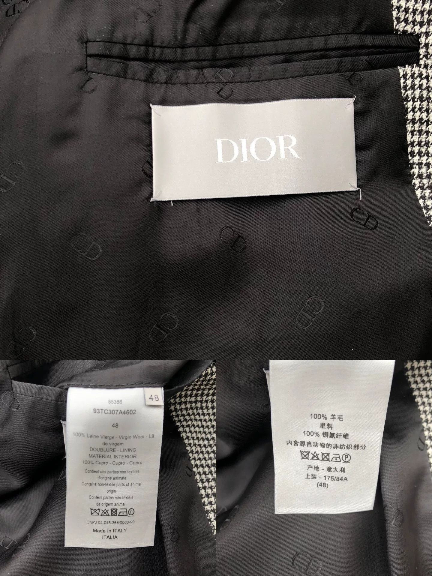 Dior Dior Houndstooth Lock Buckle Coat Size US M / EU 48-50 / 2 - 9 Thumbnail