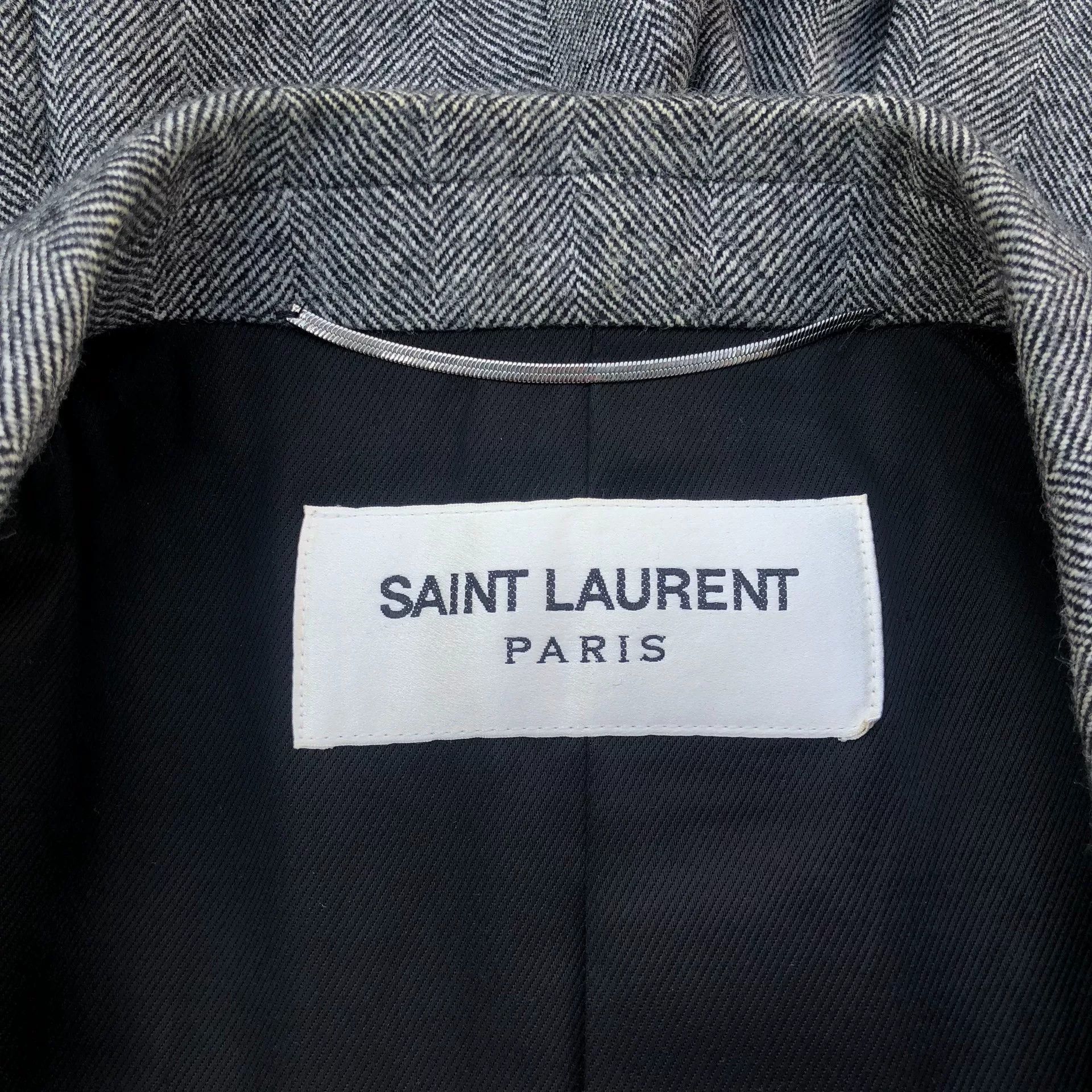 Saint Laurent Paris Saint Laurent 17FW Herringbone Wool Coat Size US S / EU 44-46 / 1 - 6 Thumbnail