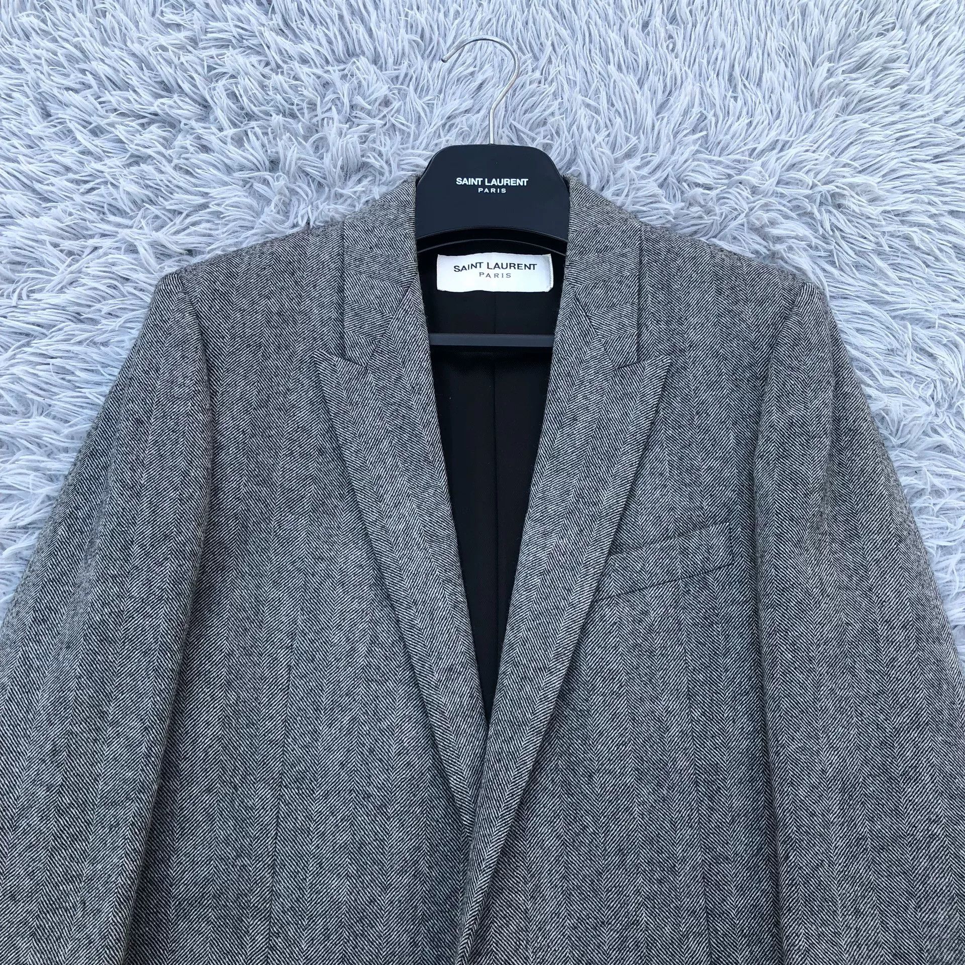 Saint Laurent Paris Saint Laurent 17FW Herringbone Wool Coat Size US S / EU 44-46 / 1 - 3 Thumbnail