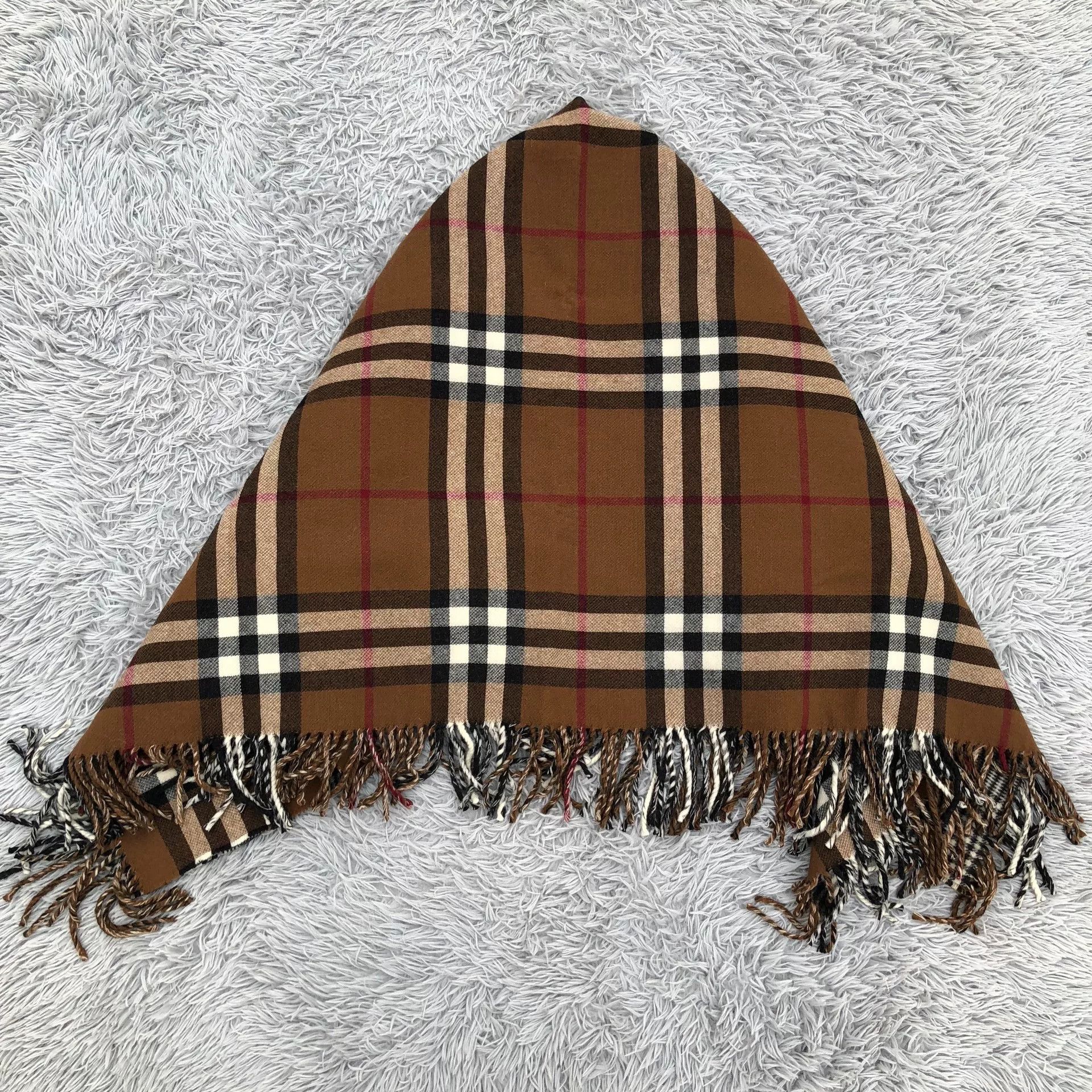 Burberry Burberry Plaid Wool Wrap Cape Scarf Size ONE SIZE - 3 Thumbnail