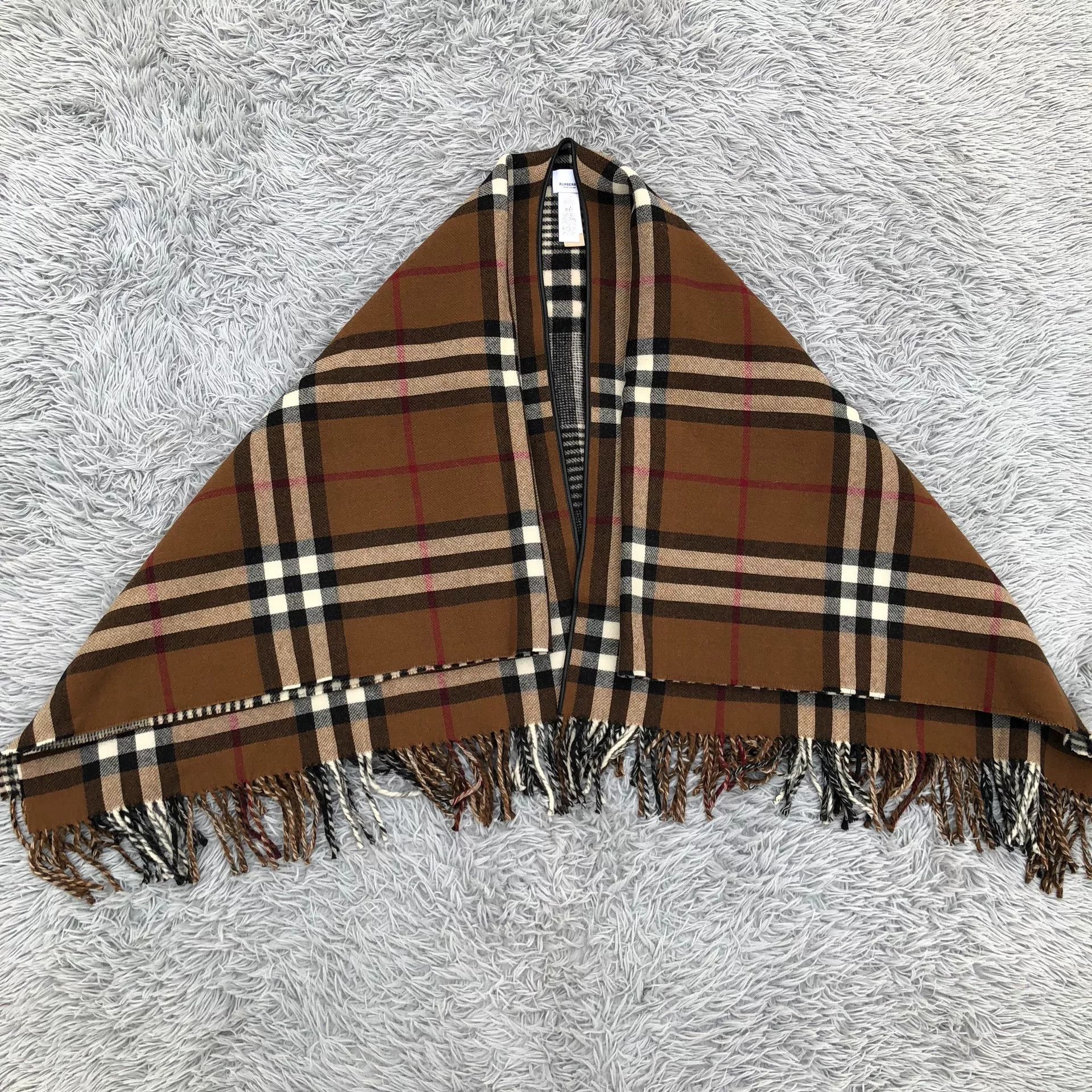 Burberry Burberry Plaid Wool Wrap Cape Scarf Size ONE SIZE - 2 Thumbnail