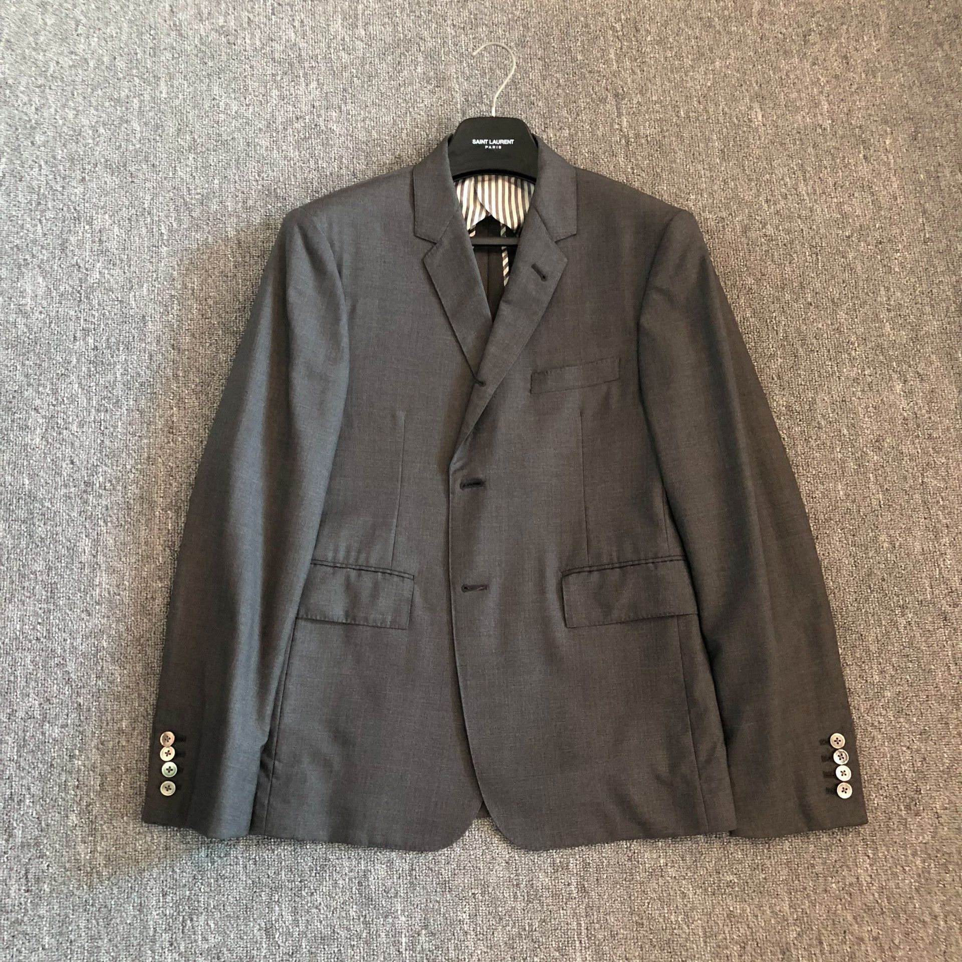 Thom Browne Thom Browne Gray Wool Suit Jacket Size US L / EU 52-54 / 3 - 2 Thumbnail