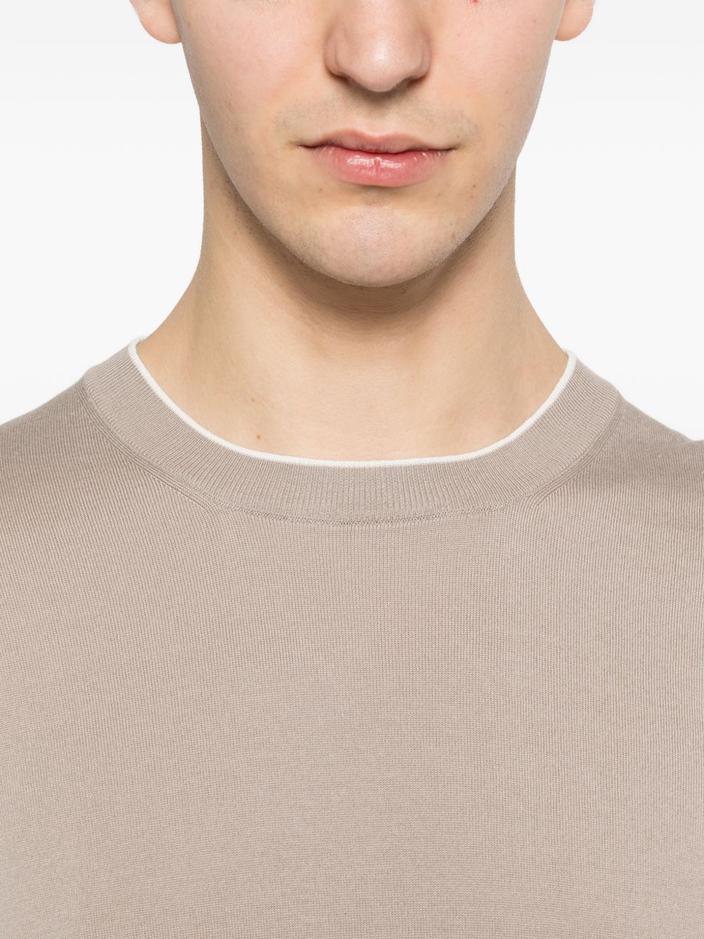 Brunello Cucinelli KNITTED COTTON T-SHIRT Size US XL / EU 56 / 4 - 2 Thumbnail