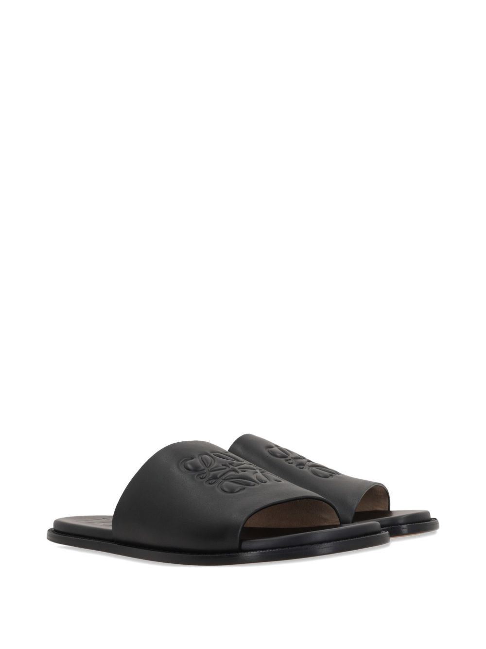 Loewe FLEX ANAGRAM LEATHER SLIDES Size US 12 / EU 45 - 2 Thumbnail