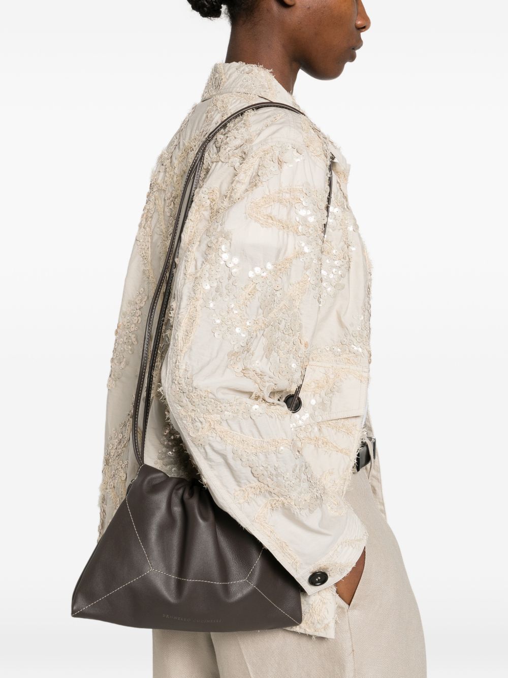 Brunello Cucinelli LEATHER SHOULDER BAG Size ONE SIZE - 5 Thumbnail