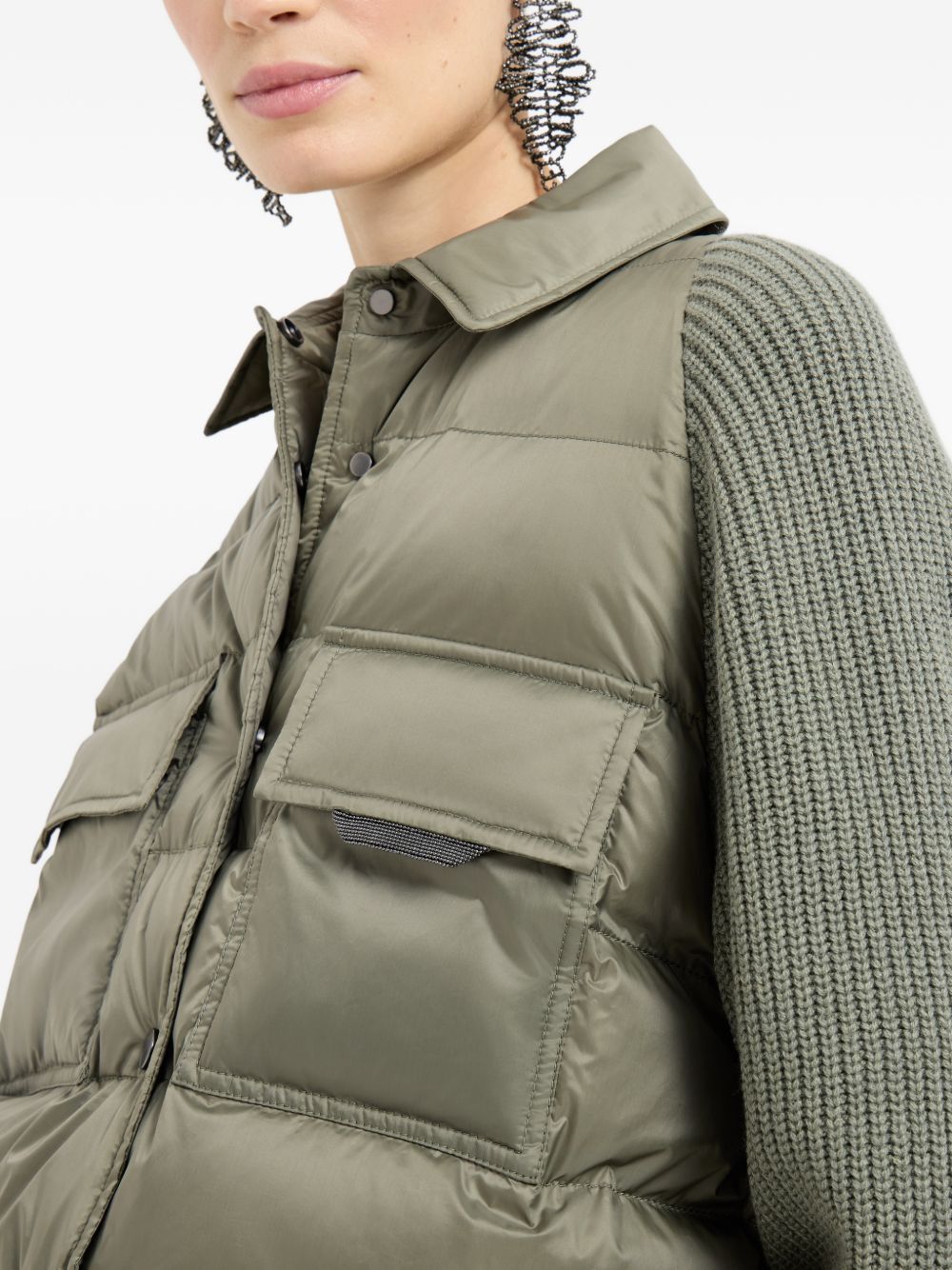 Brunello Cucinelli NYLON SHORT DOWN JACKET Size M / US 6-8 / IT 42-44 - 4 Thumbnail