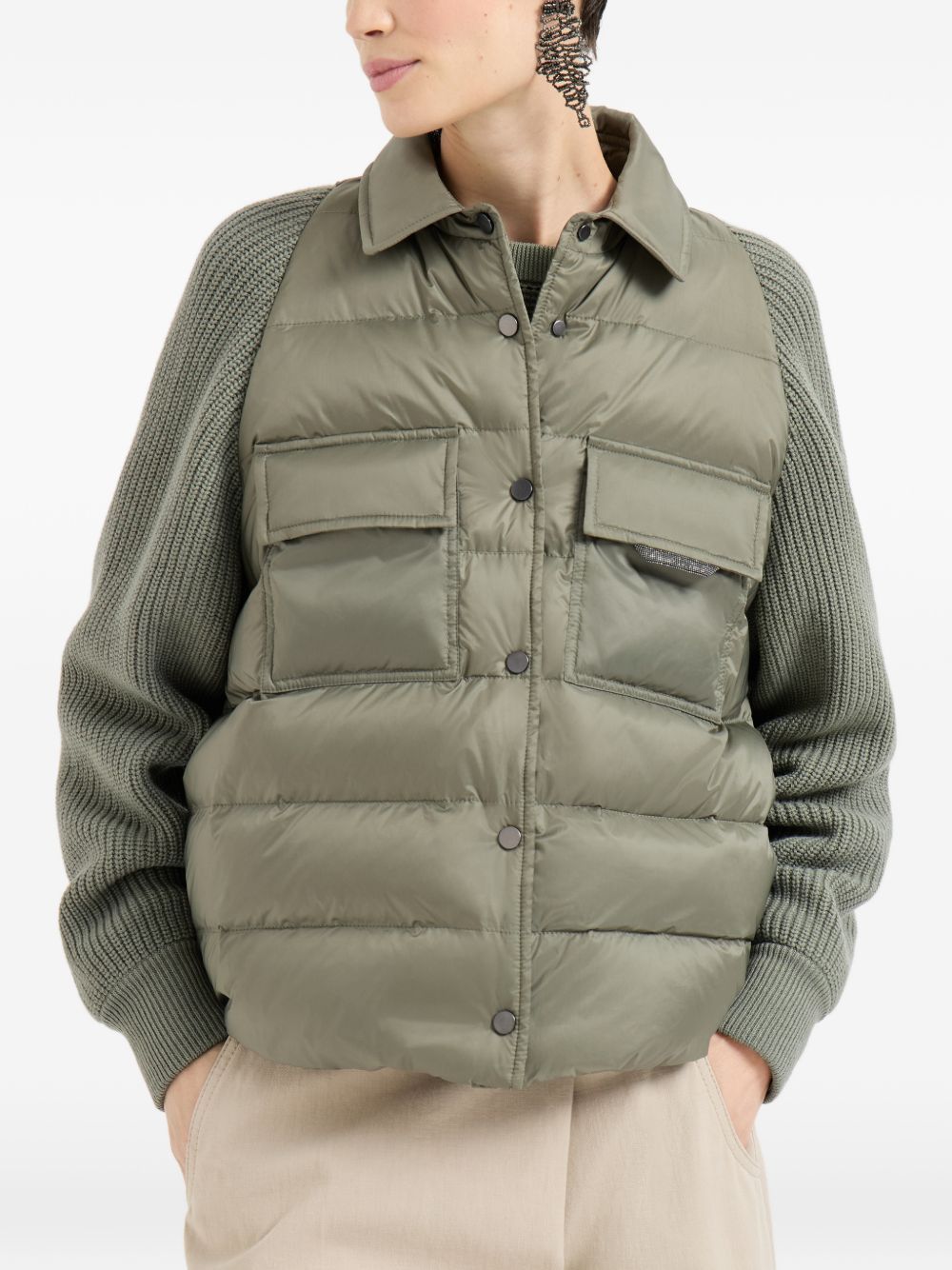 Brunello Cucinelli NYLON SHORT DOWN JACKET Size M / US 6-8 / IT 42-44 - 3 Thumbnail