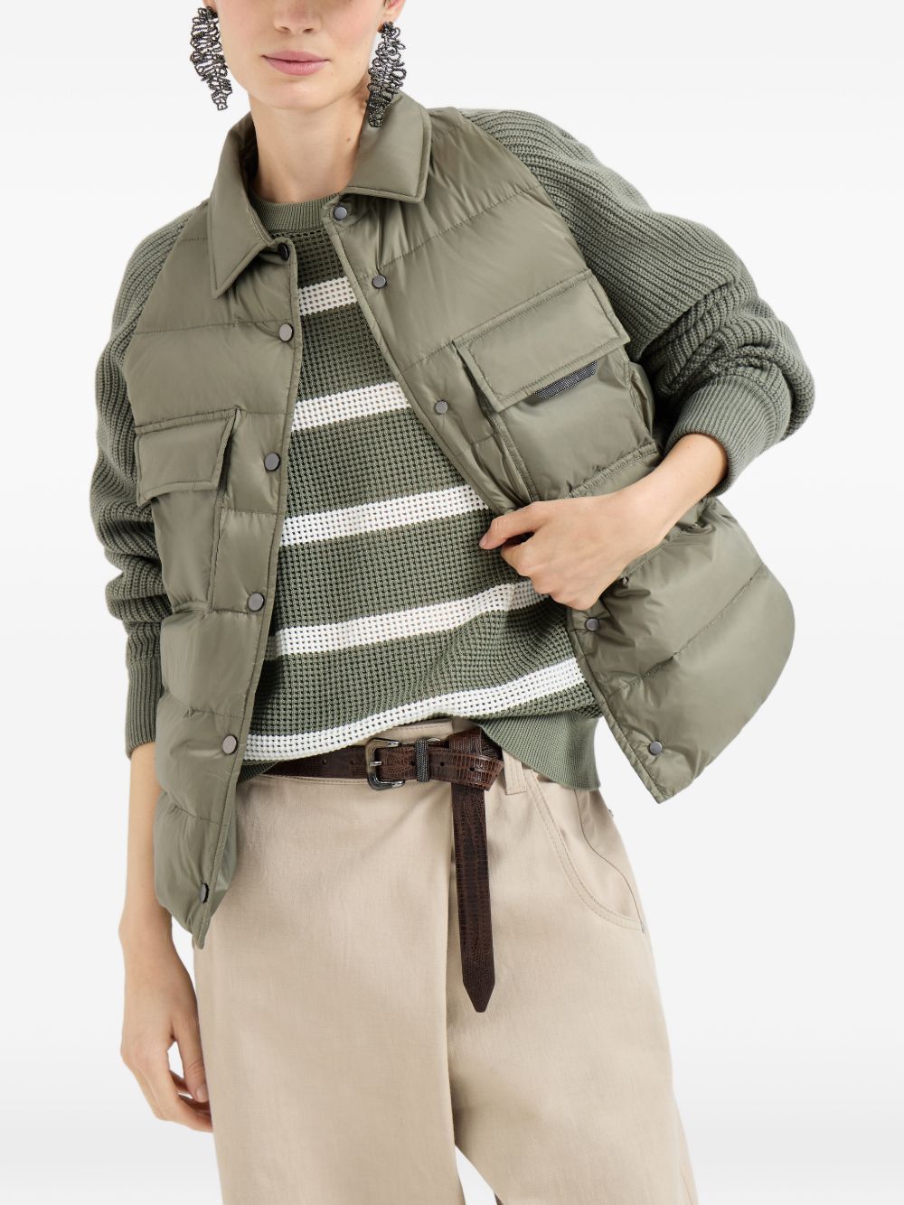Brunello Cucinelli NYLON SHORT DOWN JACKET Size M / US 6-8 / IT 42-44 - 2 Thumbnail